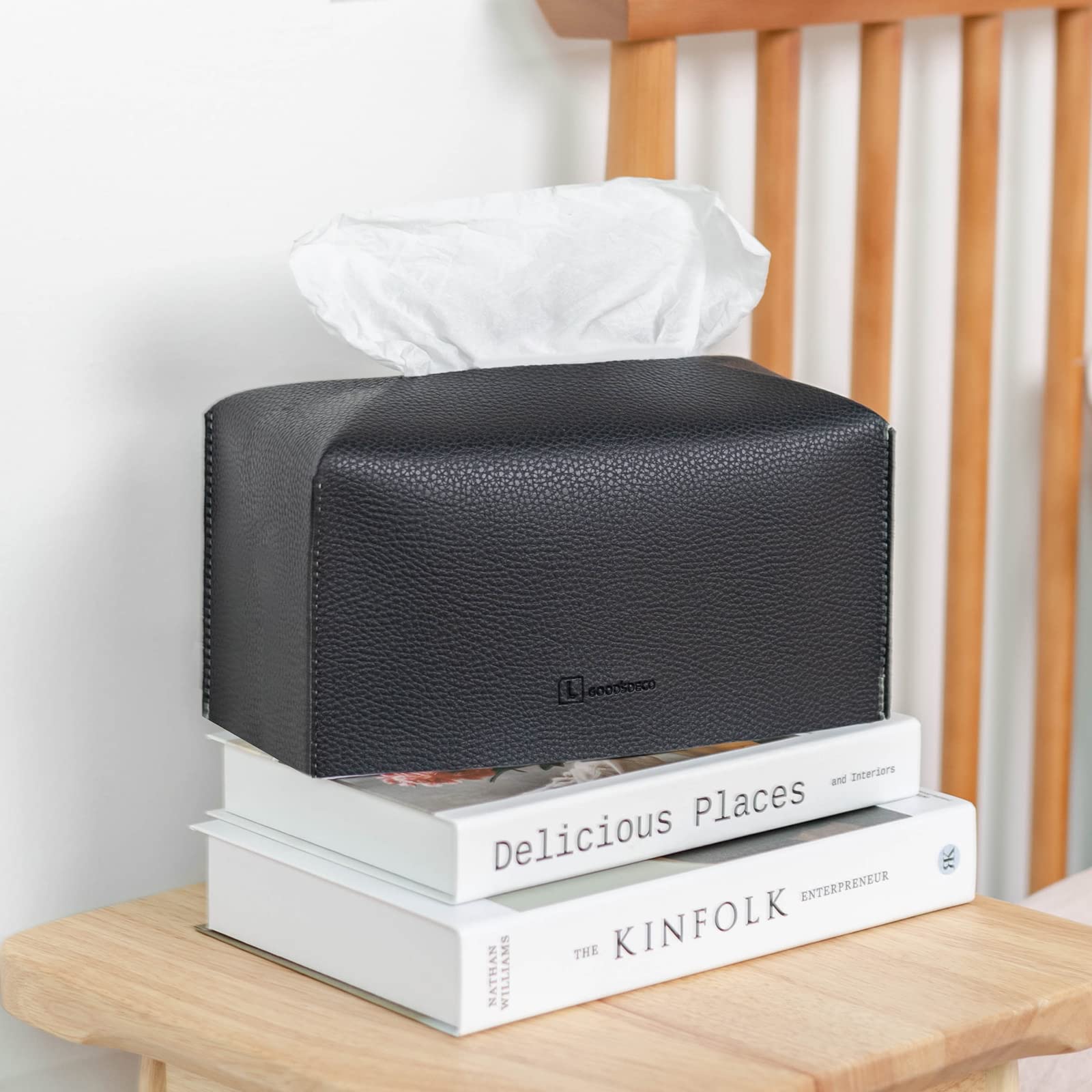 Premium PU Leather Tissue Box Cover Holder - Modern Decorative Storage for Facial Tissues | Stylish Home, Office & Bathroom Vanity Organizer | Perfect for Living Room, Bedside & Guest Bath Decor