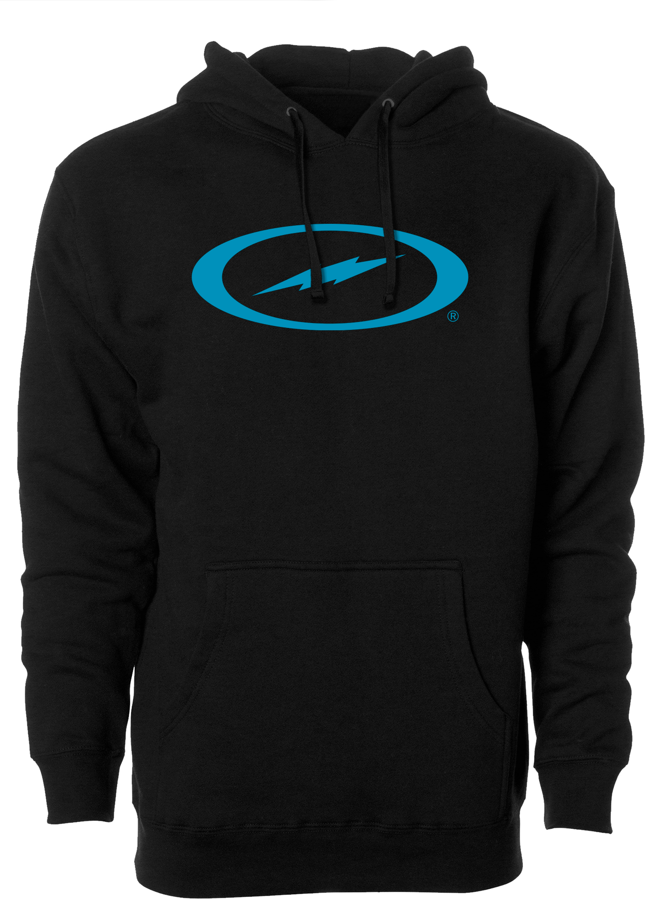 Storm Oval Bolt Logo Hoodie - Electric Blue Pullover Sweatshirt for Men & Women | Streetwear Fashion, Casual Wear, Gym & Outdoor Activities