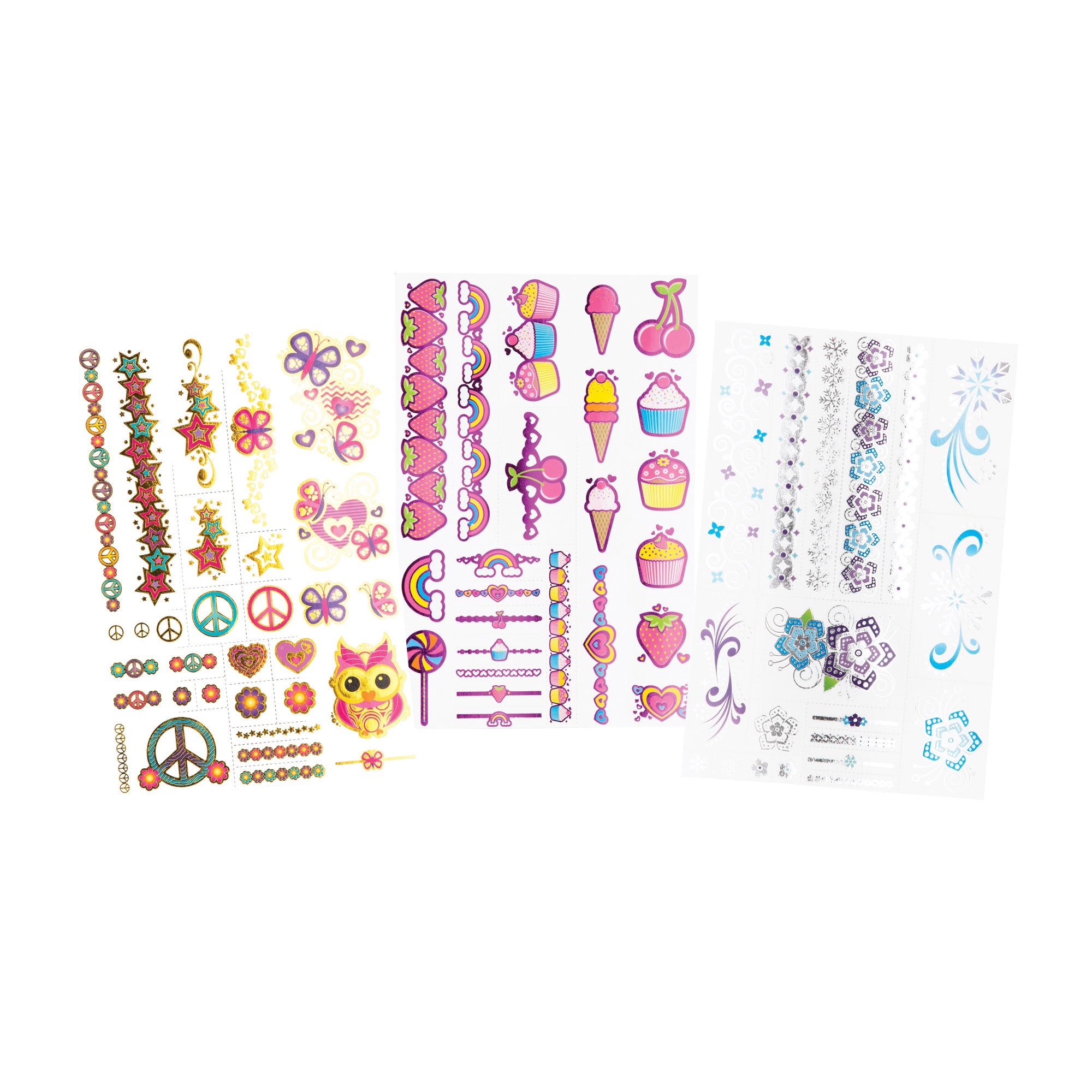 Metallic Temporary Tattoos for Adults & Kids - Waterproof Fake Tattoos for Parties, Halloween, Cosplay & Festivals