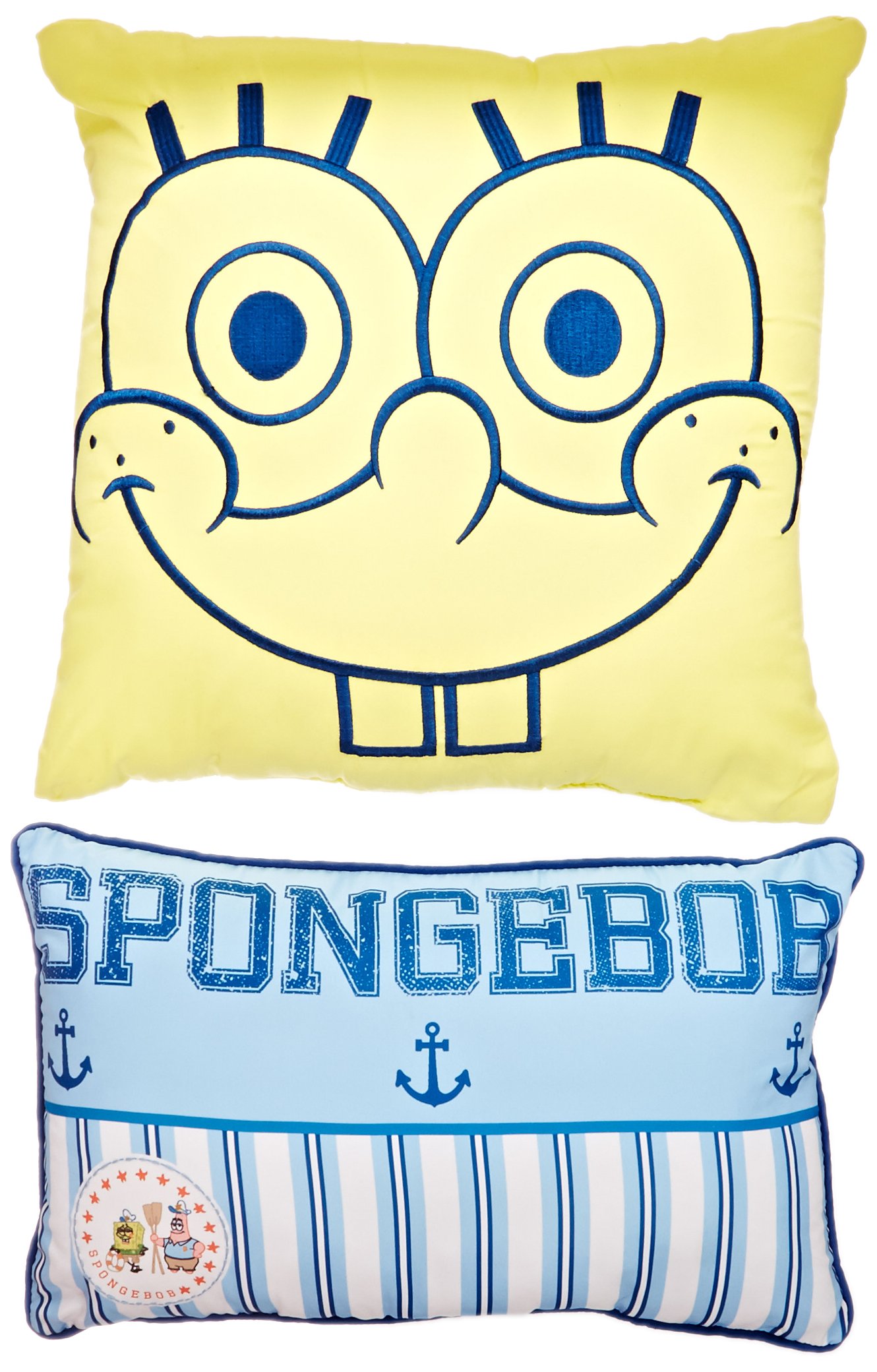 SpongeBob SquarePants Throw Pillow Cover - Soft Cartoon Cushion Case for Kids Room Decor, Sofa, Bed, Car Seat (18x18 Inches) - Nickelodeon Official Licensed Home Accessories