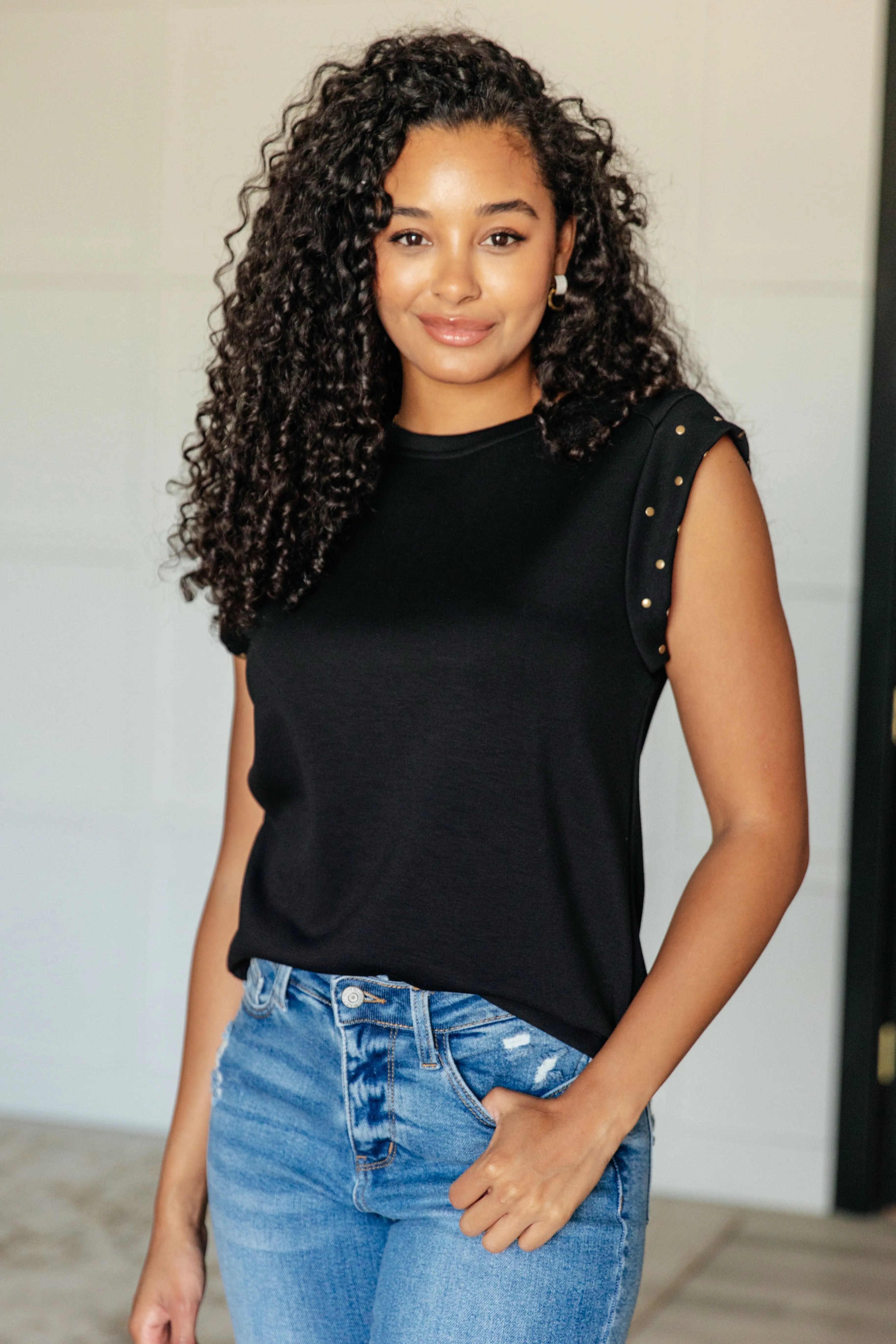 Trendy Studded Cap Sleeve Top for Women | Fashionable My Domain Design | Perfect for Parties, Night Out & Casual Wear