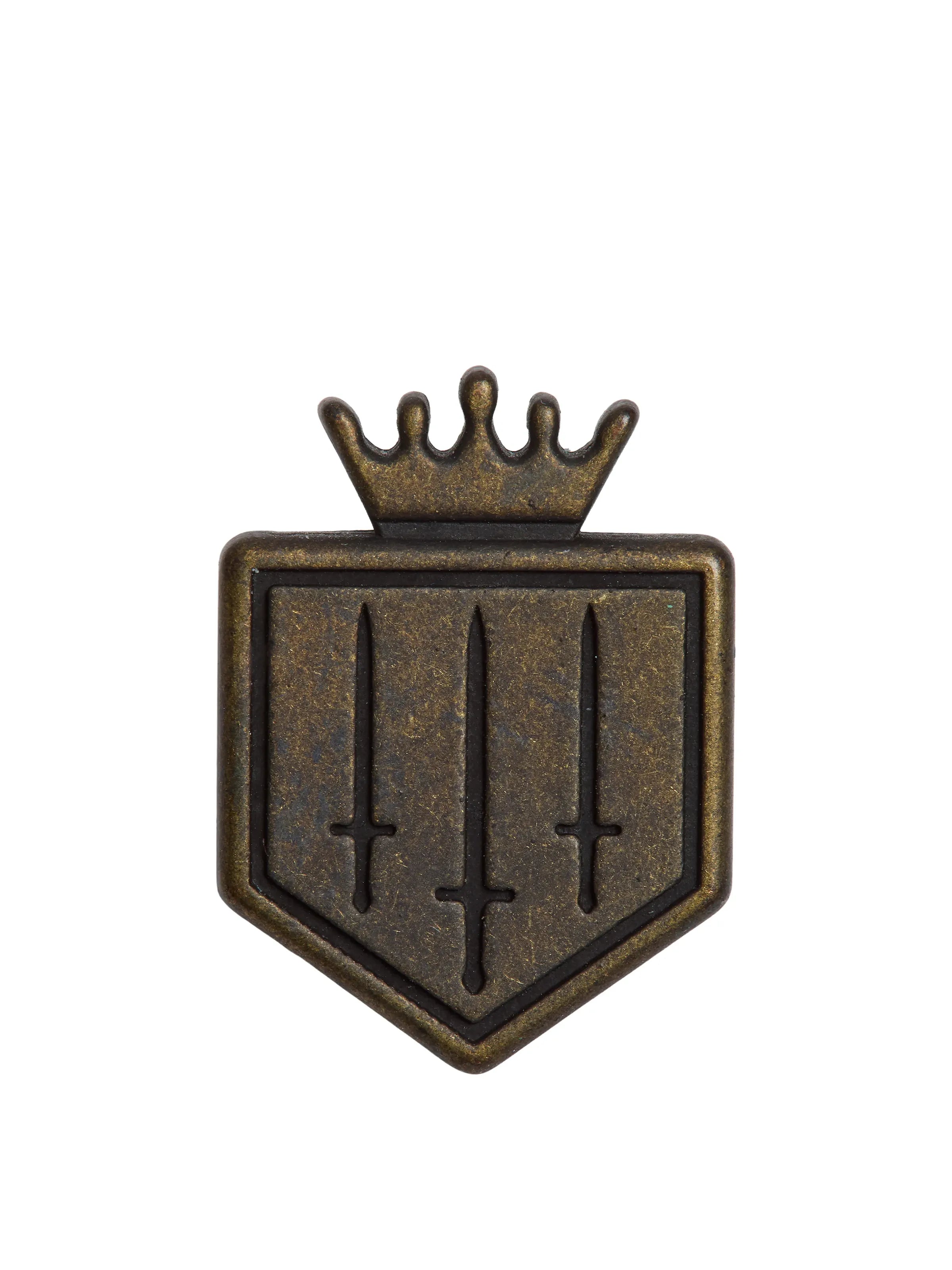 Antique Brass Replacement Shield - Durable Metal Shield for Home Decor, Costume Accessories & Historical Reenactments