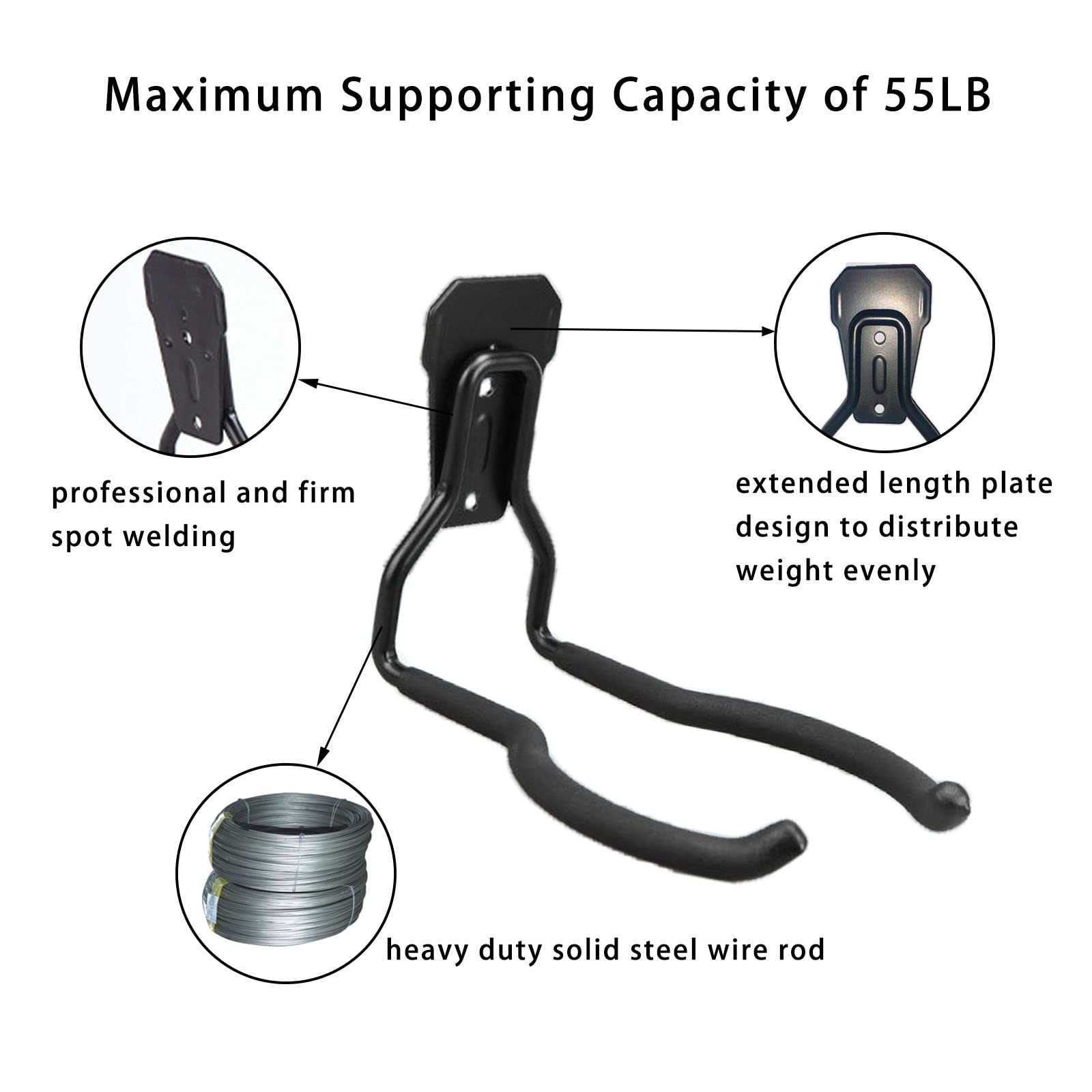 **Wall Mounted String Trimmer Hanger - Heavy Duty Weedeater Hook Holder for Garage Tool Organization, Storage & Workshop Use (Black, 1 Pack) - Perfect for Lawn Care & Gardening Tools**