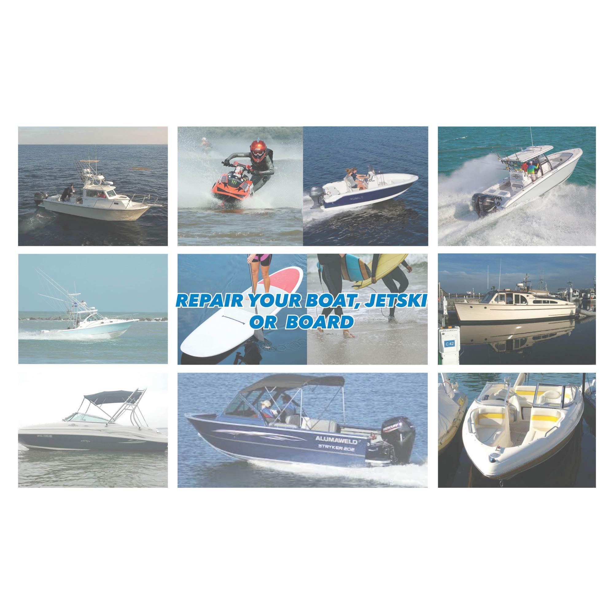 Boat and RV Repair Kit - White Fiberglass Patch for Bayliner Boats - Fix Cracks, Holes & Leaks - Perfect for Marine, RV, and Outdoor Watercraft Maintenance