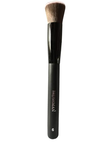 BRUSHMAN Professional Makeup Brush Set for Women - Soft Foundation Brush (Size L/6) - Perfect for Liquid, Cream & Powder Cosmetics | Daily Makeup Application & Professional Makeup Artist Use