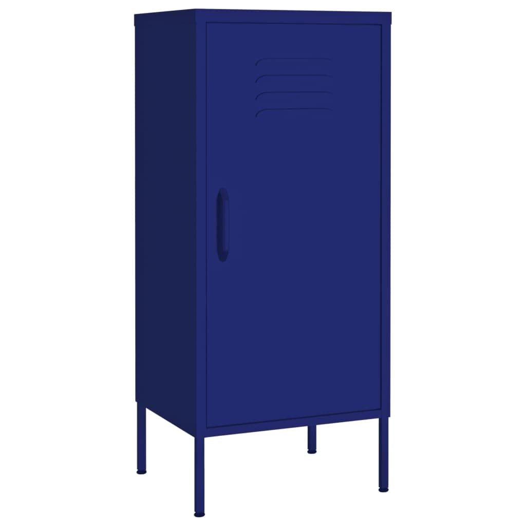 Industrial Steel Storage Cabinet with 2 Adjustable Shelves & Levelers - Navy Blue, 16.7
