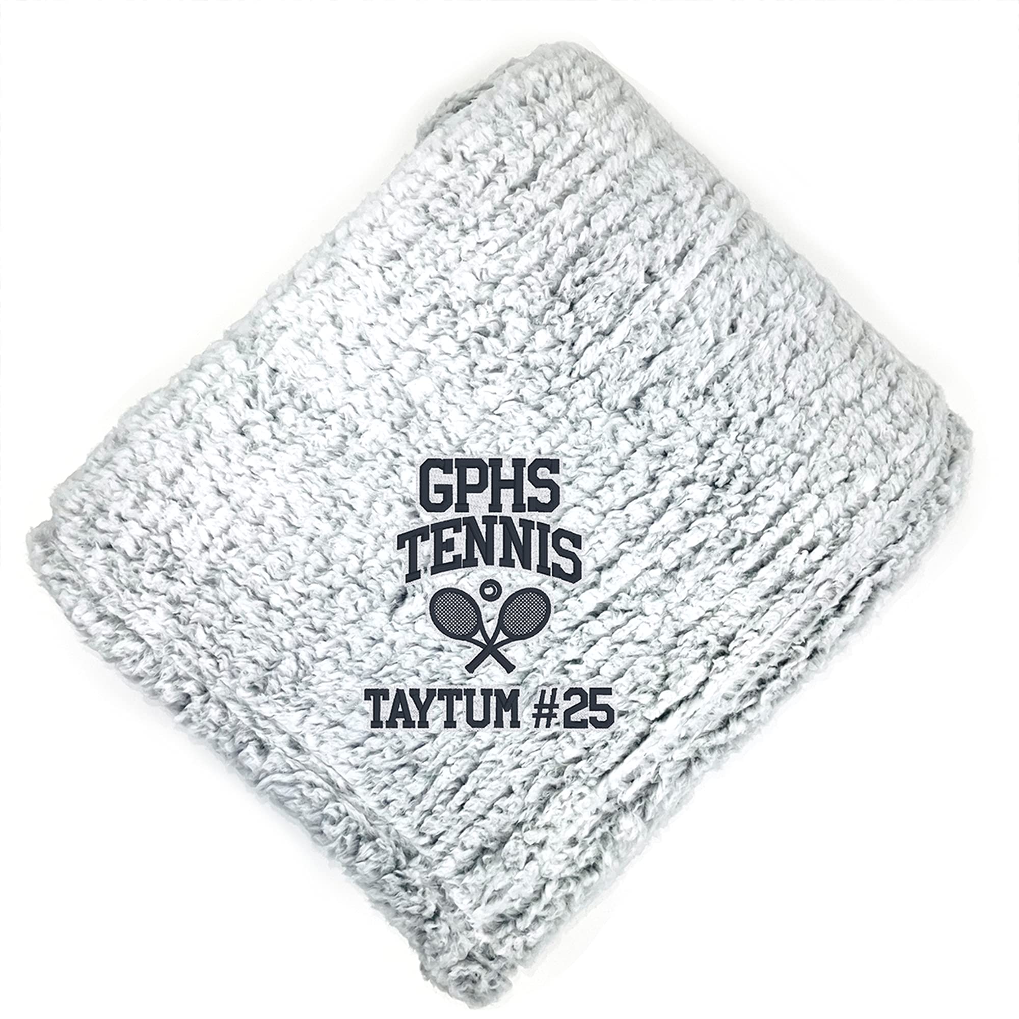 Personalized Tennis Blanket for Seniors - Custom Embroidered Sports Blanket - Perfect for Retirement Gifts, Senior Night, and Tennis Lovers