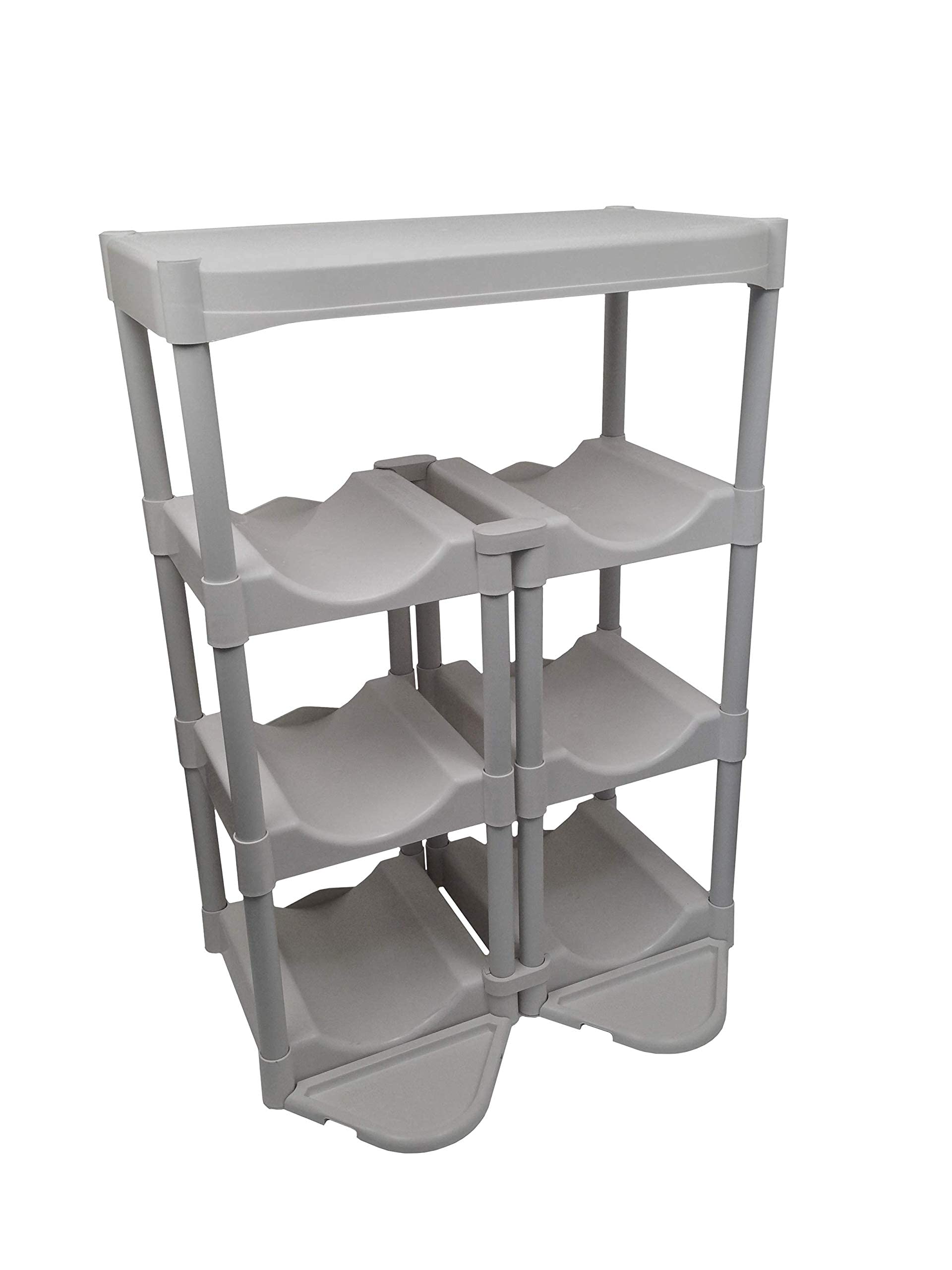 Bottle Buddy Water Bottle Storage Rack - 6-Tray Plastic Organizer for 3-5 Gallon Bottles | Customizable Gallon Holder for Home, Office & Pantry Organization | Space-Saving Water Container Storage Solution