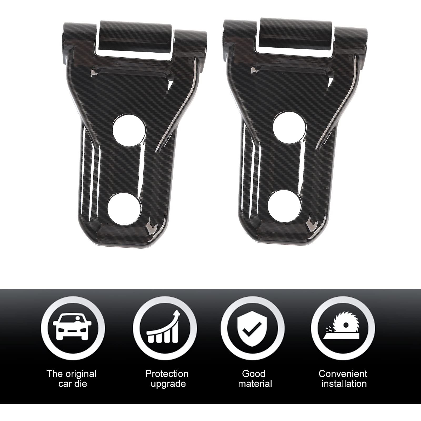Hoolcar Carbon Fiber Engine Hood Hinge Cover for 2018-2021 Jeep Wrangler JL JLU & Gladiator JT - Exterior Decoration Accessories (Perfect for Off-Roading & Car Shows)