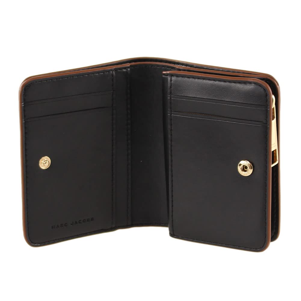 Marc Jacobs S101L01SP21 Women's Mini Compact Wallet in Smoked Almond with Gold Hardware - Perfect for Everyday Use, Travel & Gift Giving