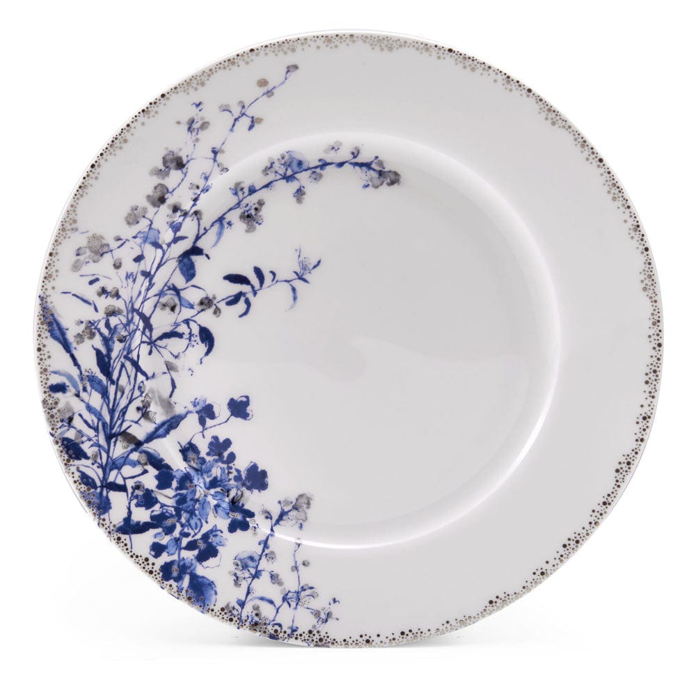 Kaia Platinum 4-Piece Dinner Plate Set - Elegant & Durable Porcelain Plates for Fine Dining, Everyday Meals & Entertaining