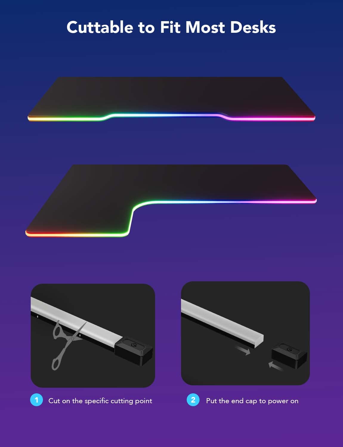 Govee RGBIC Gaming LED Strip Lights - 10ft Neon Rope Lights for Gaming Setup, PC Desk, Room Decor | Razer Chroma Sync, Smart App Control, Music Mode | Cuttable Design, 2.4G WiFi Only | Perfect for Gaming Battlestations, Streaming Backgrounds & Home Theater Lighting
