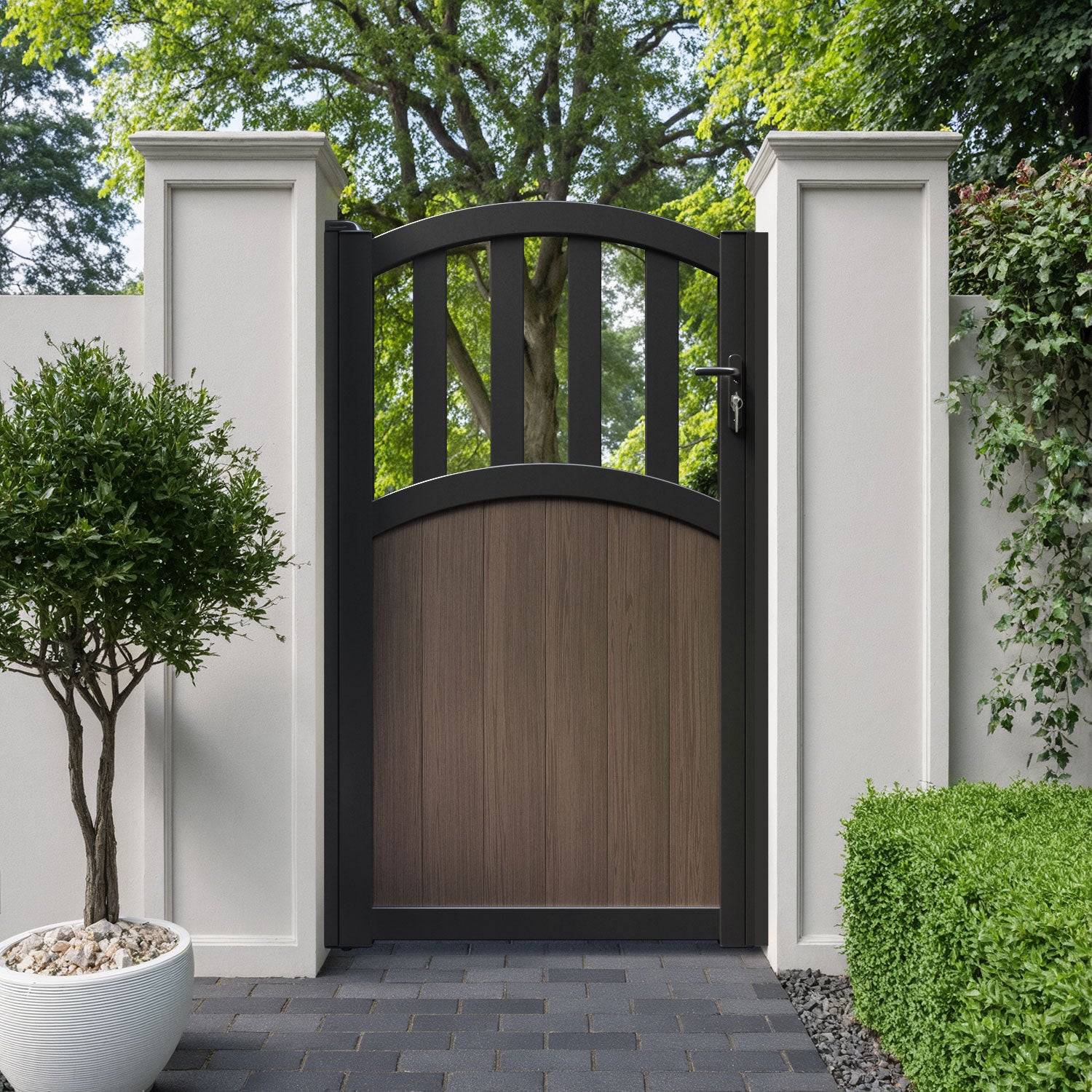 Bramble Aluminum High Middle Pedestrian Gate - Durable & Stylish Walkway Entry for Homes, Gardens, and Commercial Properties