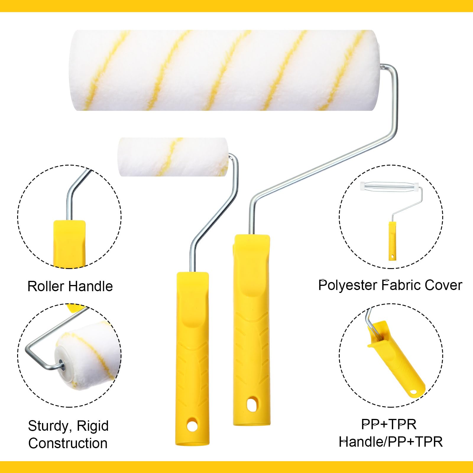 Gisafai 19-Piece Paint Roller Kit with 2 Rollers, 4 Covers, Paint Tray, Scrapers & Brushes - Complete Wall Painting Set for House, Door, Cabinet DIY Projects