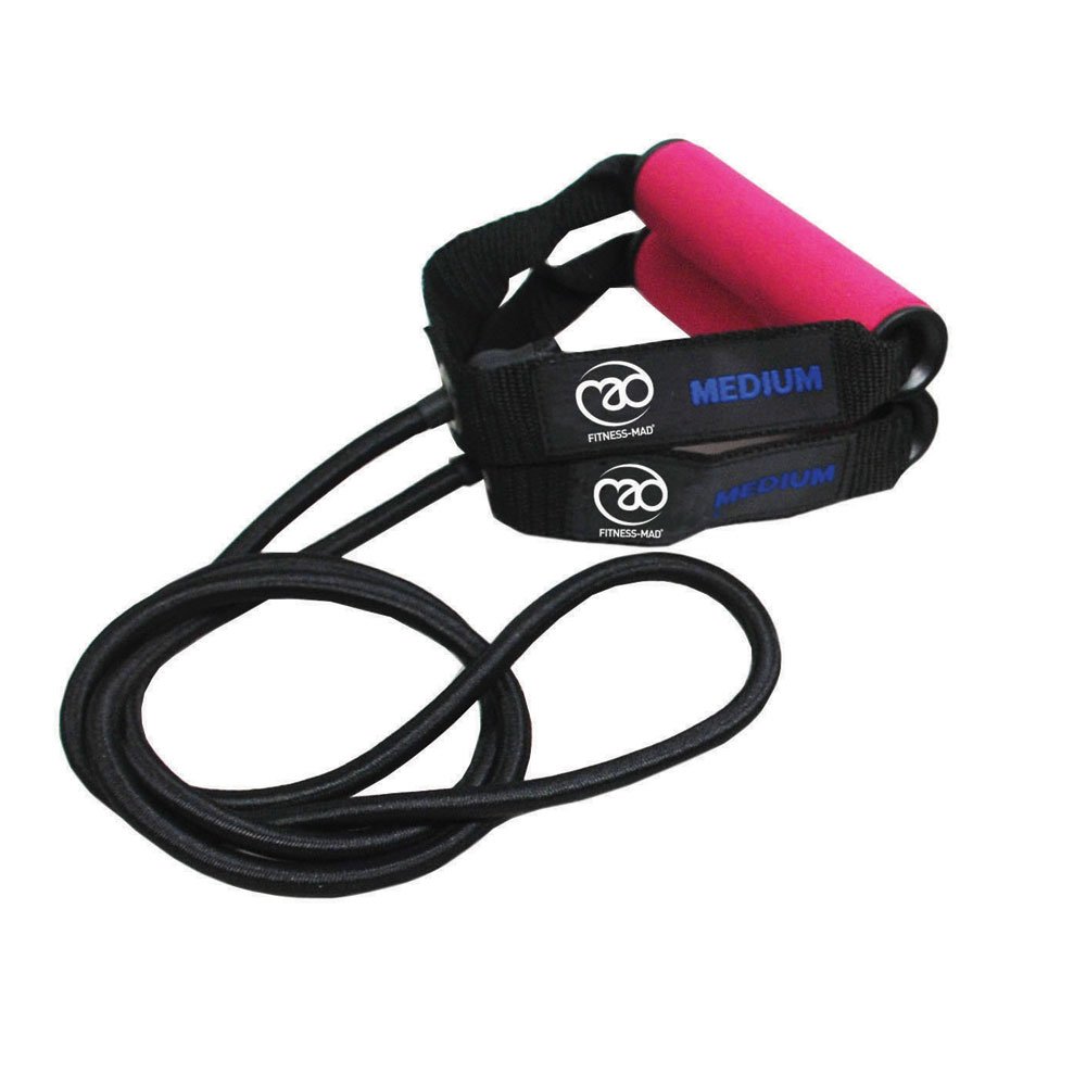 Fitness Resistance Tube - Medium Burgundy for Home & Gym Workouts