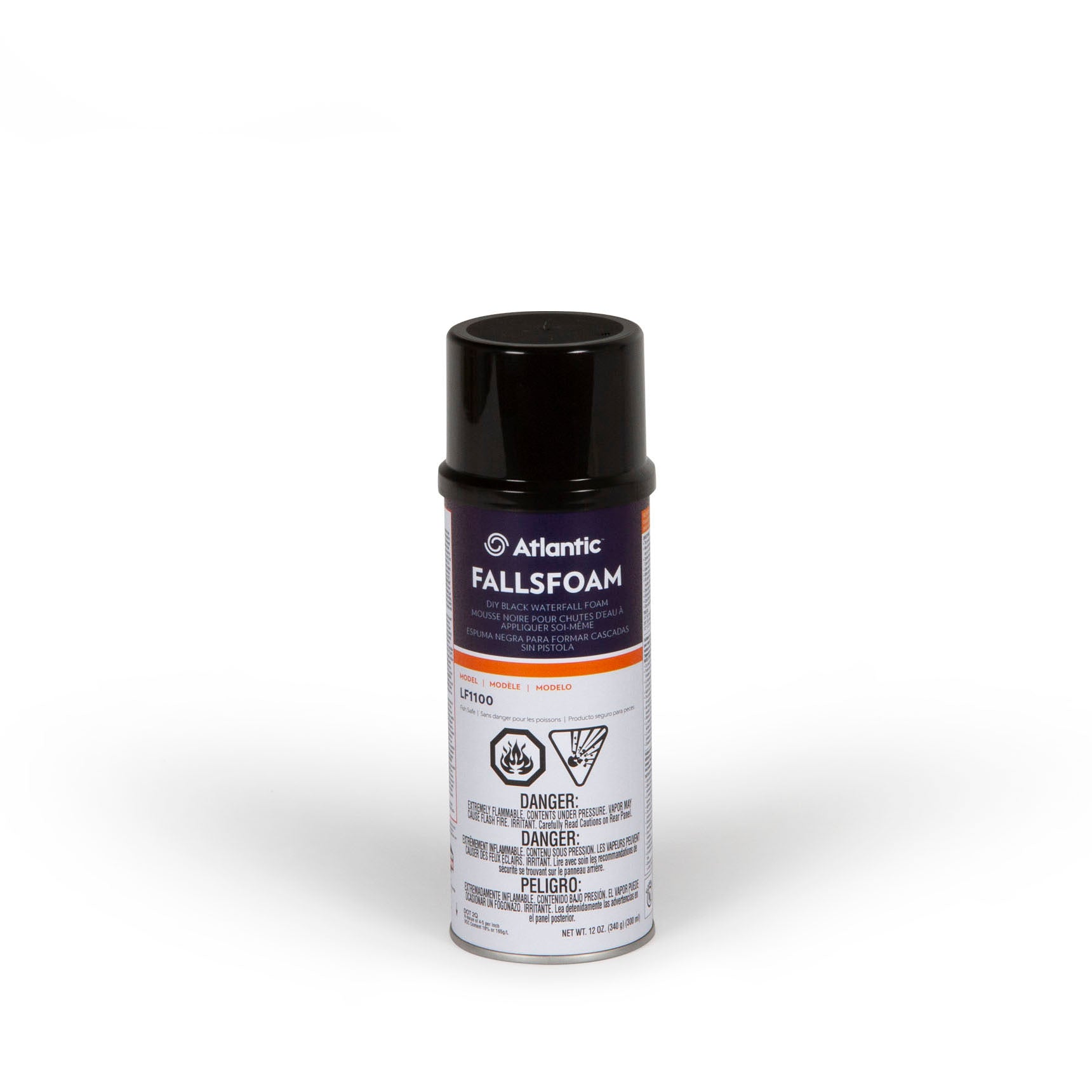 Atlantic Water Gardens LF1100 AWG FallsFoam 12oz Black - Premium Waterfall Foam Sealant for Ponds, Fountains & Outdoor Water Features