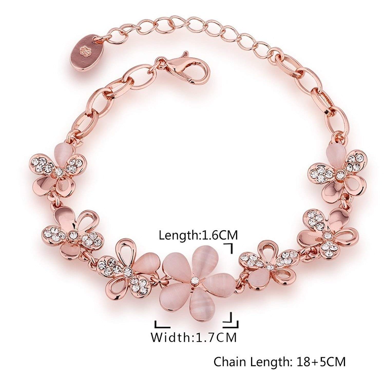 YouBella Women's Rose Gold Plated Crystal Bracelet - Elegant Bangle Jewelry for Girls & Women | Perfect for Parties, Weddings & Everyday Wear