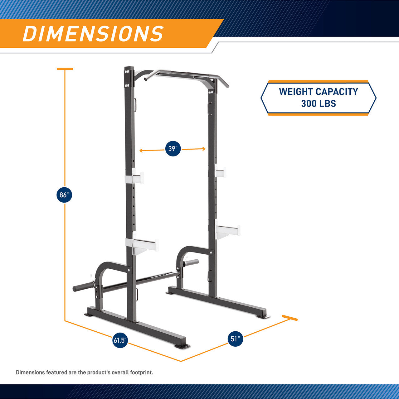 Marcy SM-8117 Power Cage Squat Rack for Home Gym - Heavy Duty Steel Power Rack with Pull-Up Bar & J-Hooks - Perfect for Weightlifting, Strength Training & CrossFit Workouts