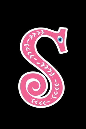 Personalized Pink Monogram Initial Letter S Floral Notebook with Cute Snake Design - Aesthetic Journal for Women, Girls & School, Perfect for Note-Taking, Diary Writing & Gift Giving