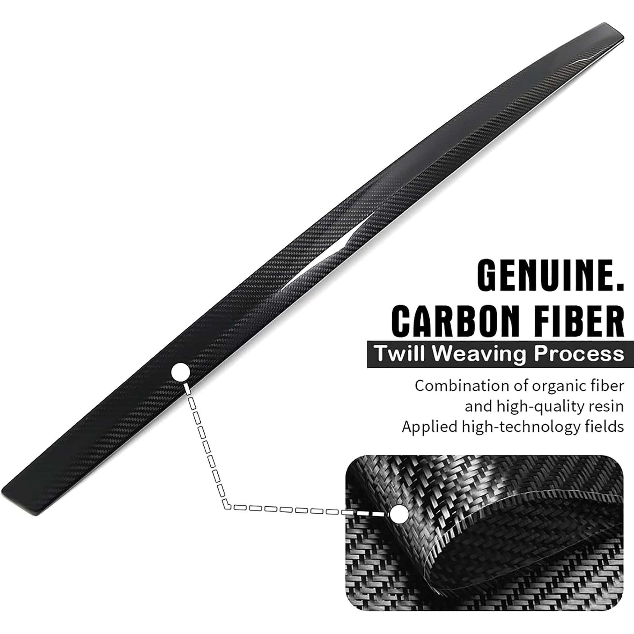 Premium Real Carbon Fiber Tailgate Trim Cover for Tesla Model S 2021-2025 | Durable & Stylish Exterior Upgrade | Perfect for Car Enthusiasts & Customization
