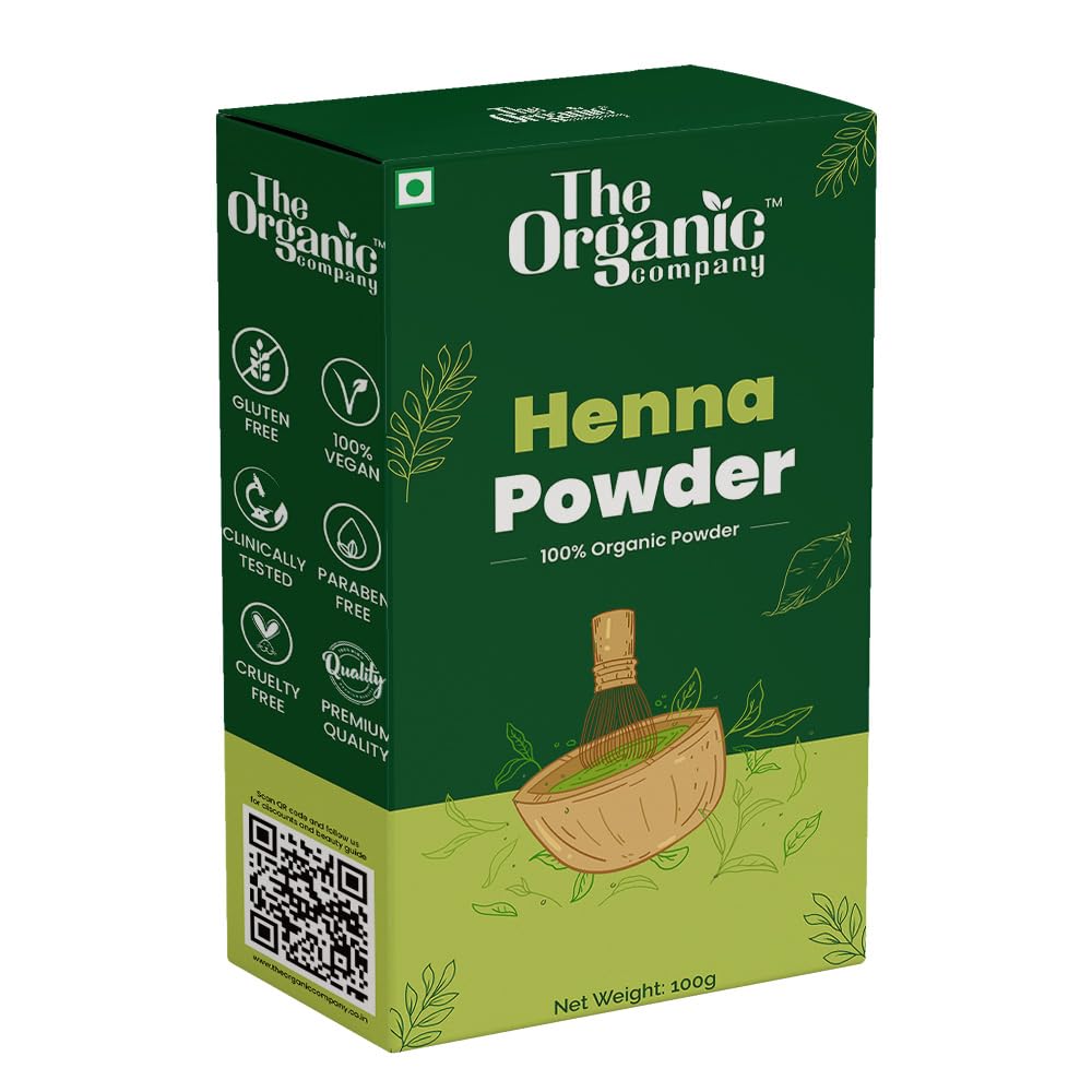 100% Pure Organic Henna Powder for Hair & Body - Natural Mehandi Dye for Hair Coloring & Hand Tattoos - Chemical-Free, Vegan-Friendly - Perfect for DIY Beauty & Bridal Mehndi Designs