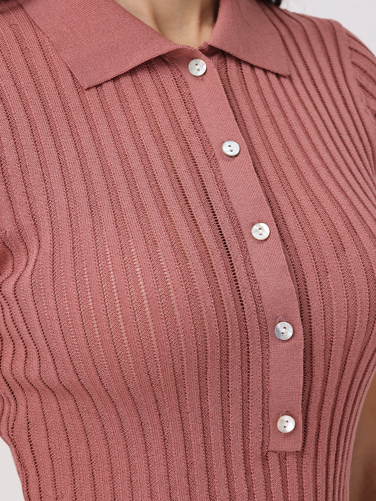 Maya Johnny Collar Ribbed Top for Women - Stylish Stretch Knit Shirt for Casual Wear & Layering | Perfect for Office, Date Night & Everyday Outfits