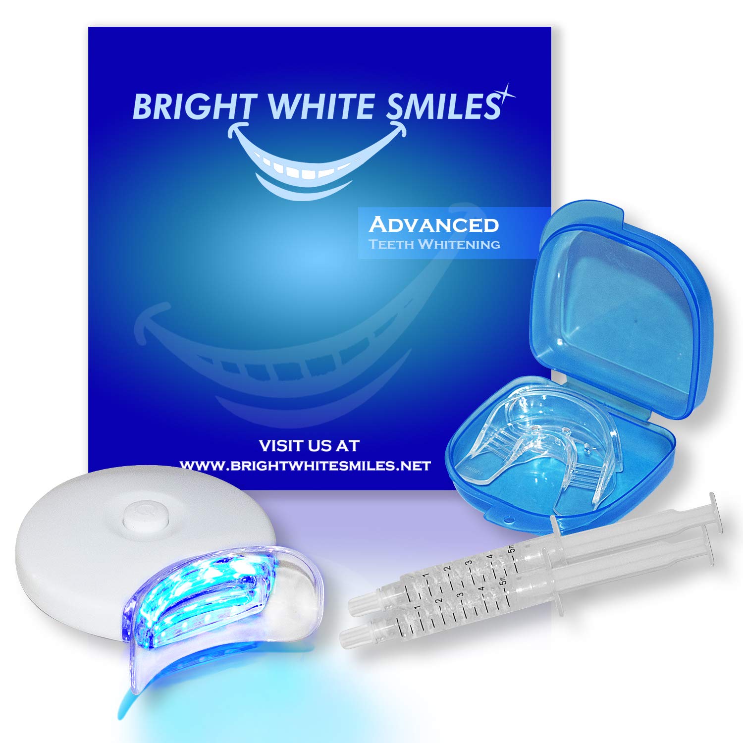 Professional Teeth Whitening Kit with LED Light - 2X 5ml 35% Carbamide Peroxide Gel, Comfort Fit Mouth Tray & Case | Bright White Smiles at Home | Safe & Effective Whitening Treatment for Coffee, Wine & Smoking Stains | Perfect for Special Occasions & Daily Confidence Boost