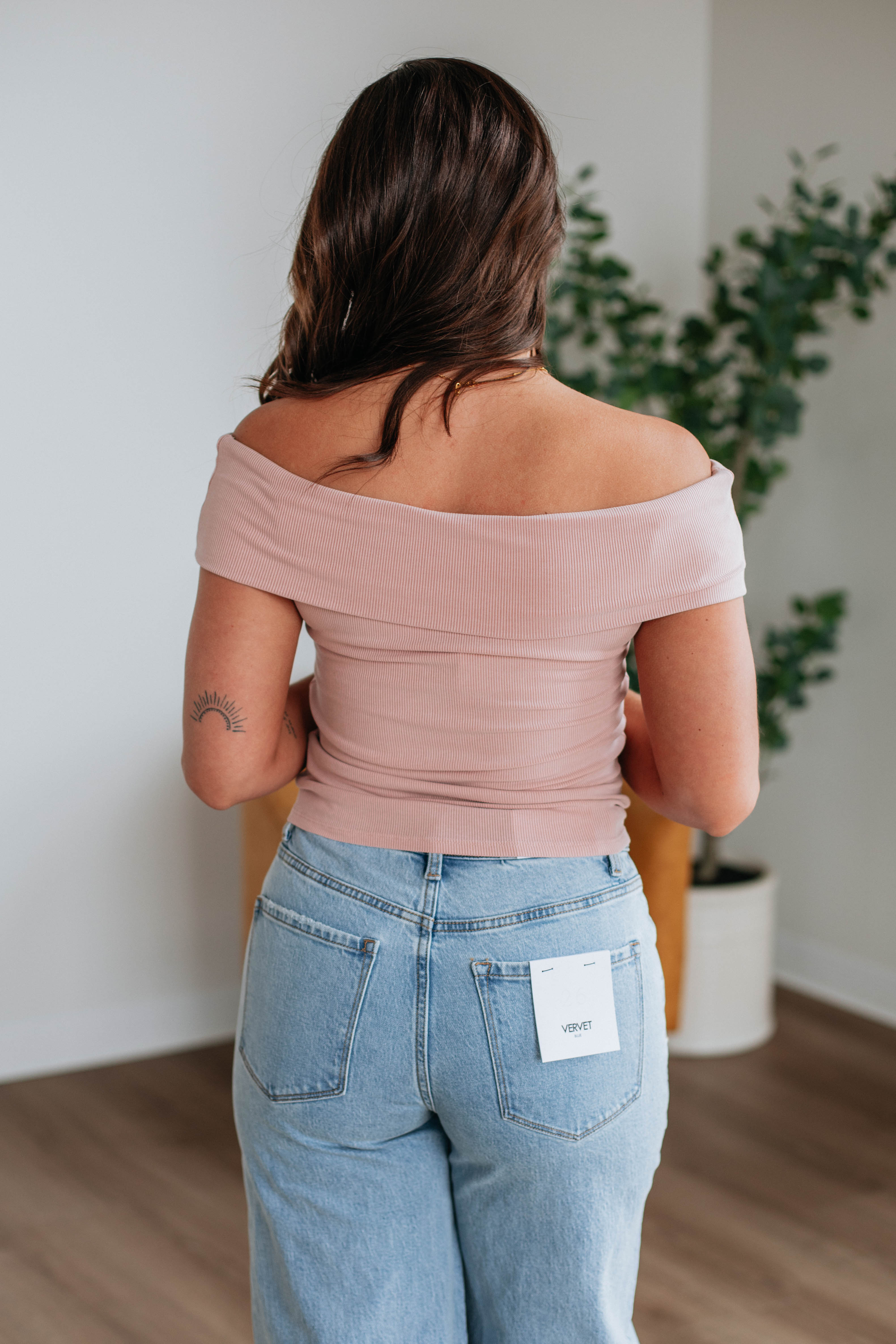 Chelsie Off The Shoulder Blush Women's Tops - Casual Summer Flowy Blouse for Beach, Party & Date Night
