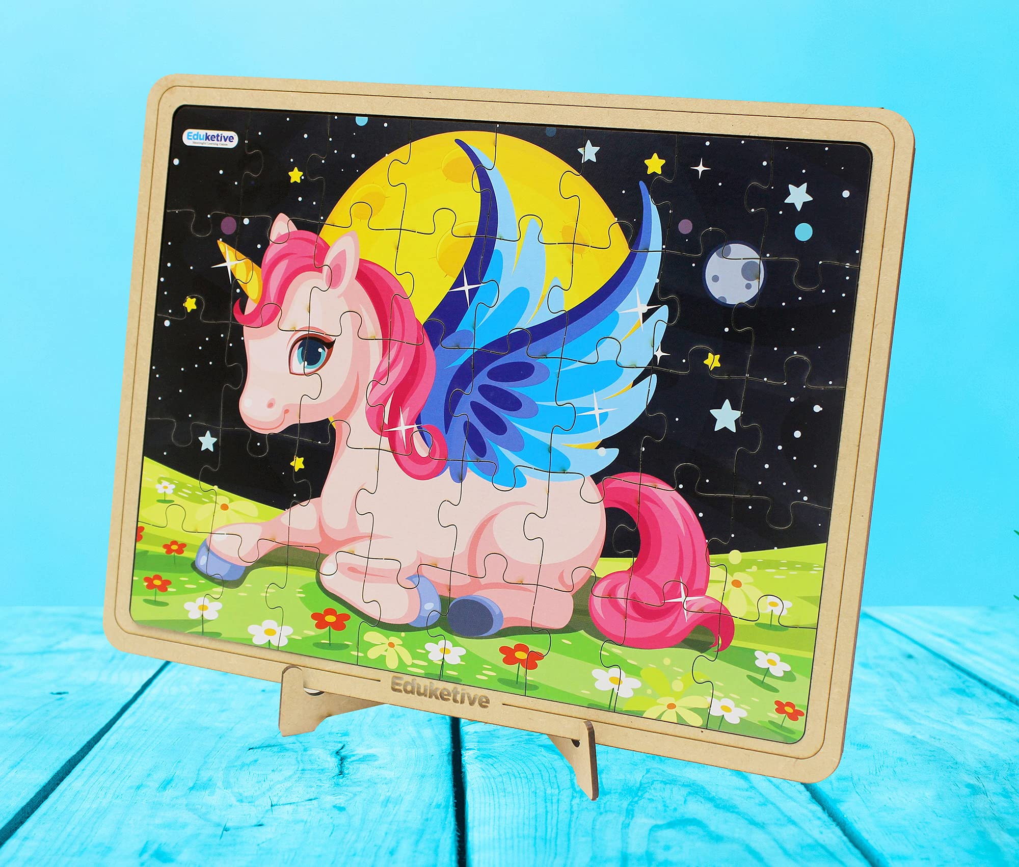 Eduketive Unicorn Jigsaw Puzzle - 40 Piece Decorative Puzzle with Stand for Kids Ages 3-9 | Preschool Learning Toy for Girls & Boys | Perfect for Birthday Gifts, Classroom Activities & Family Game Nights