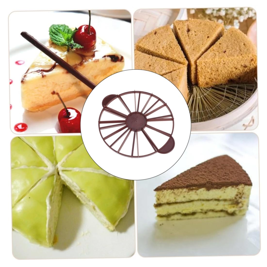 Double Sided Adjustable Cake Divider - 10/12 Portion Marker for Round Cakes | Perfect Cake Slicer & Baking Tool for Birthday, Wedding & Party Desserts