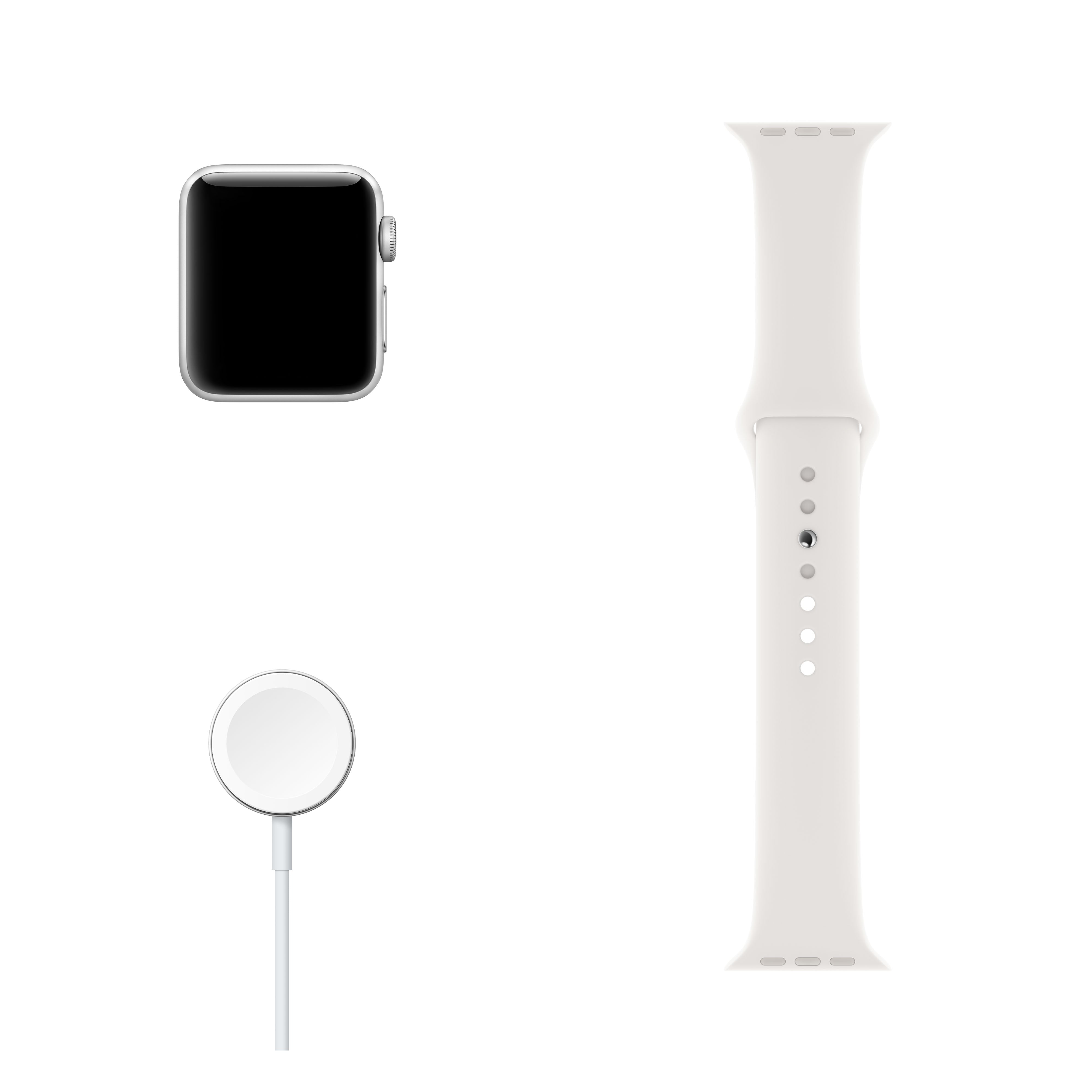 Apple Watch Series 3 (GPS) 42mm Aluminum Case with White Sport Band - Smartwatch for Fitness Tracking & iPhone Connectivity - Perfect for Running, Swimming & Daily Use