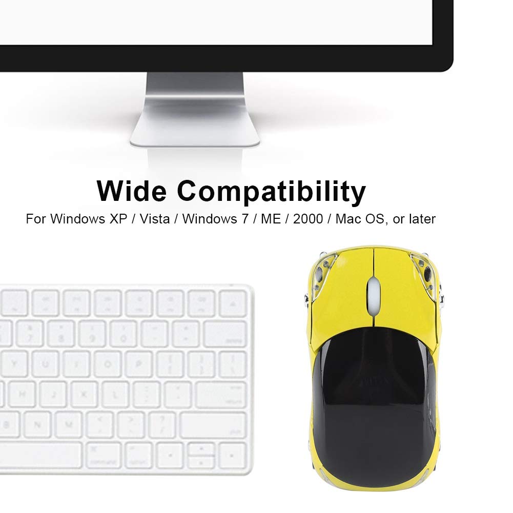 Annadue 2.4G Wireless Mouse for Kids - 1600DPI Optical Gaming Mouse with USB Receiver for Mac & Windows (Yellow) | Perfect for Tablet PC, Online Learning & Home Office