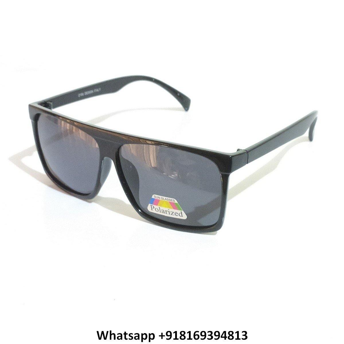 Trendy Square Polarized Sunglasses for Men & Women - UV400 Protection - Classic Black Frame 2156BK - Perfect for Driving, Beach & Outdoor Activities
