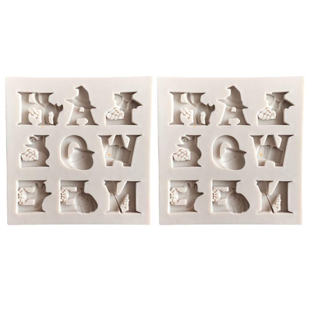Hemoton 2-Pack Halloween Silicone Baking Molds - Pumpkin Cake, Dog Treat, Candle & Jelly Molds for Fondant Letters & White Cake Decorations | Perfect for Halloween Parties, DIY Desserts & Holiday Baking