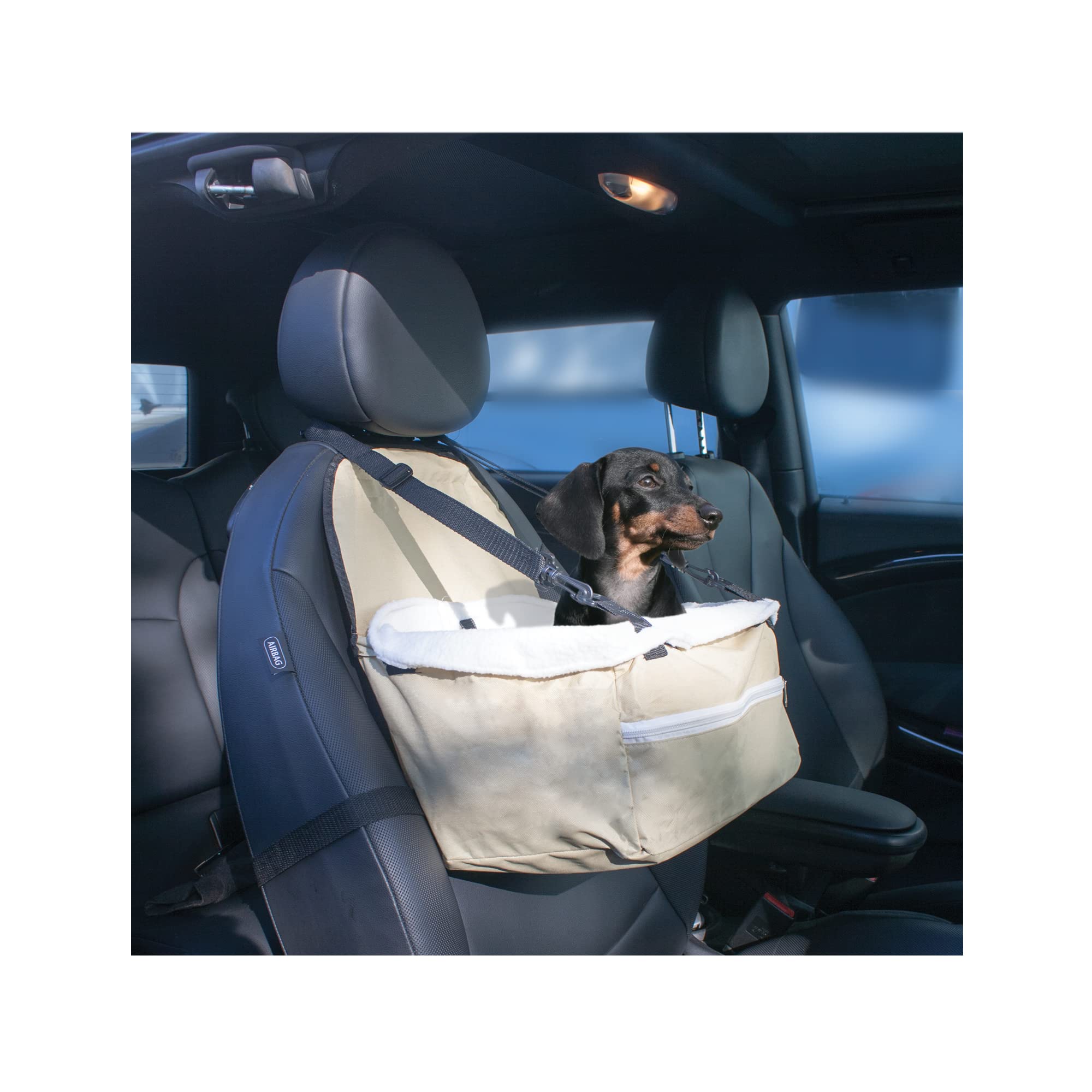 TAG-Along Pet Booster Car Seat for Small Dogs & Cats - Safe & Comfortable Travel Carrier for Cars - Perfect for Road Trips, Vet Visits & Outdoor Adventures