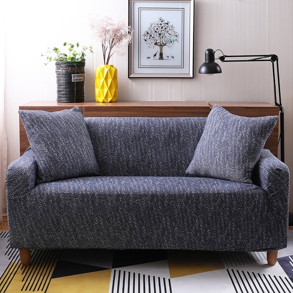 Elastic Sofa Cover for Pets - Non-Slip Furniture Protector, Thickened Solid Color Couch Slipcover for 3-Seater Sectional (75x90 Inch) - All-Season Use for Dogs & Home Decor