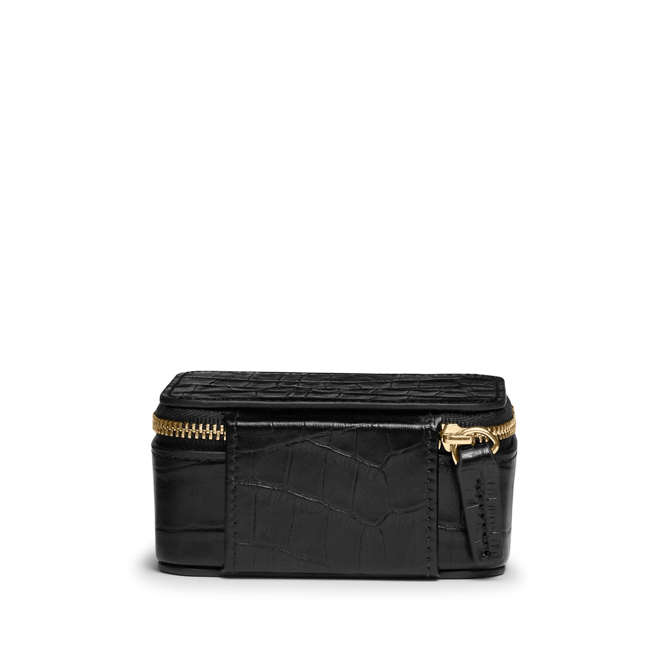Premium Black Crocodile Leather Travel Watch Box - Luxury Storage Case for Men & Women - Perfect for Business Trips, Vacations & Watch Collectors