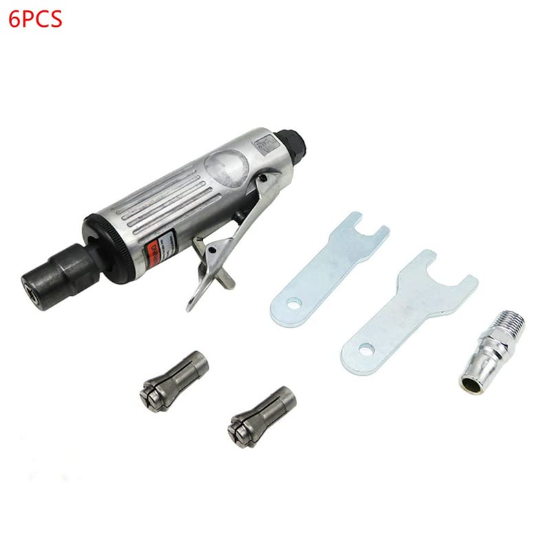 1/4 Inch Professional Air Die Grinder Kit - 6PCS Pneumatic Polishing & Engraving Tool Set for Metal, Wood & Auto Detailing - Perfect for DIY, Jewelry Making & Industrial Use