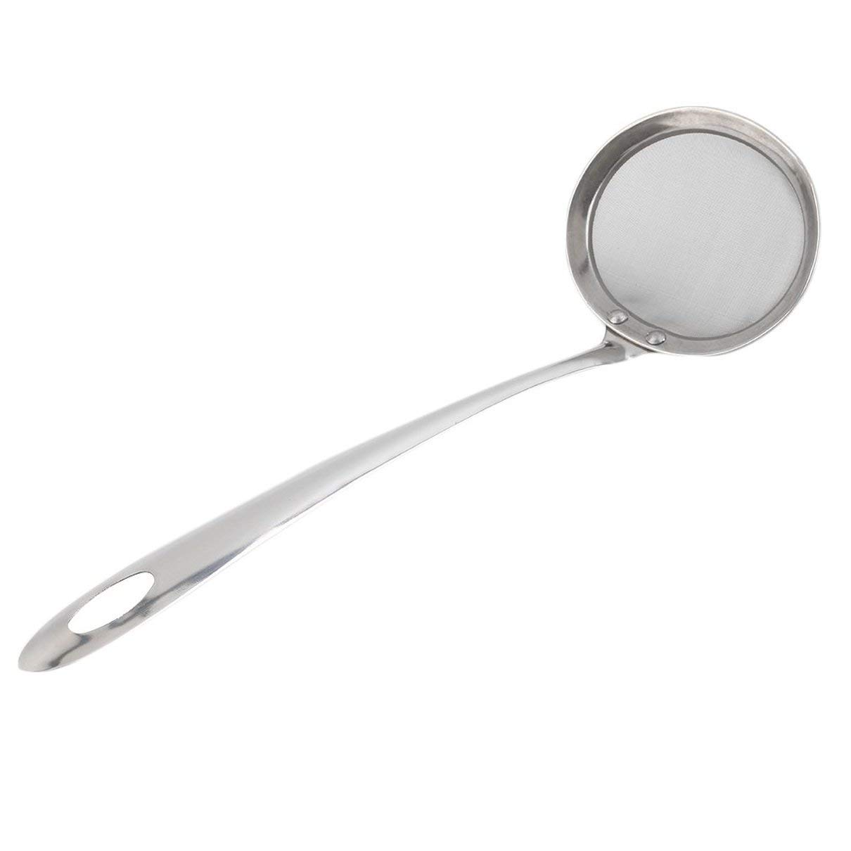 Stainless Steel Kitchen Colander Strainer - Soup Skimmer for Cooking & Baking