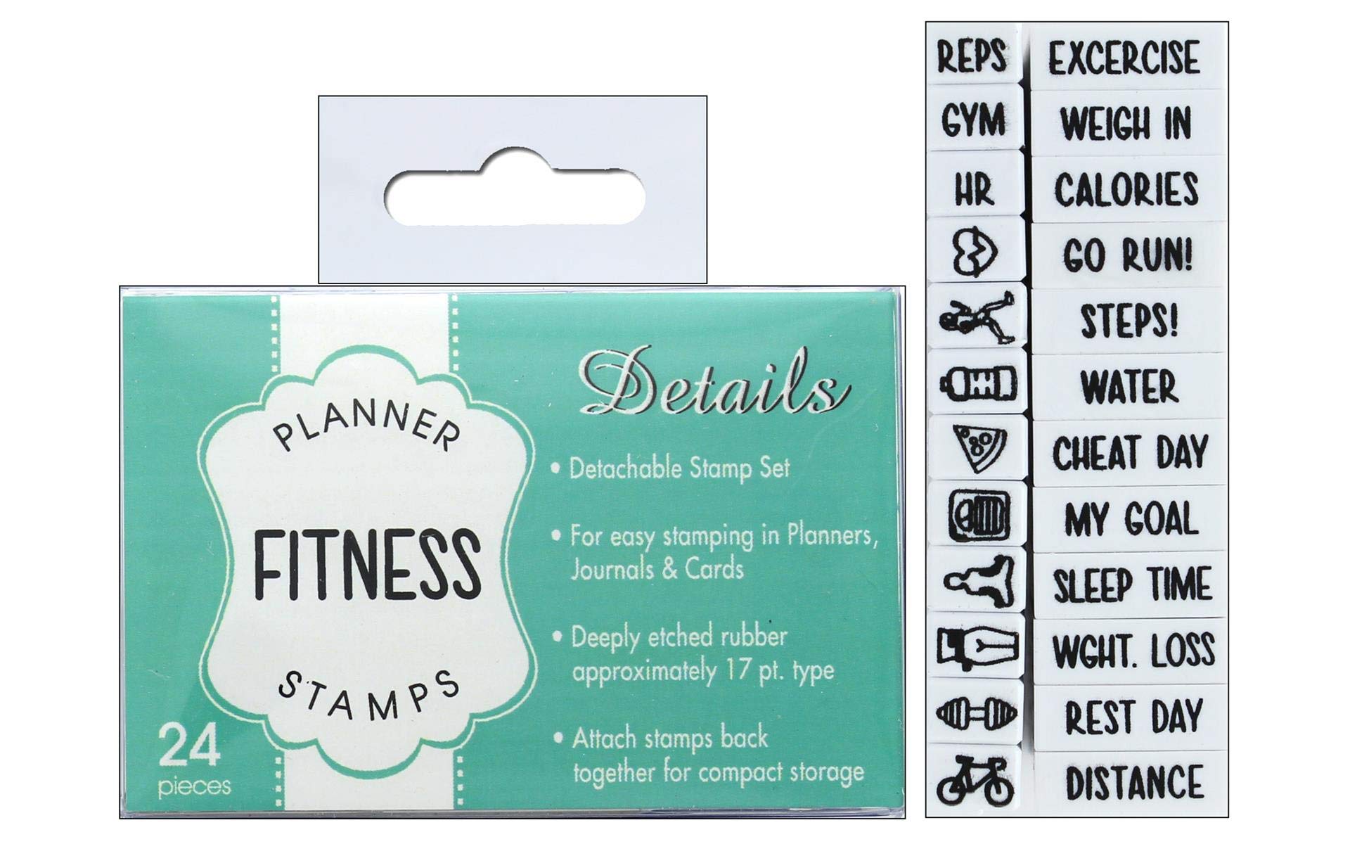 Contact USA Details Stamp Set - Fitness Planner Stamps for Workout Tracking & Goal Setting | Perfect for Gym Journals, Fitness Diaries & Health Planners