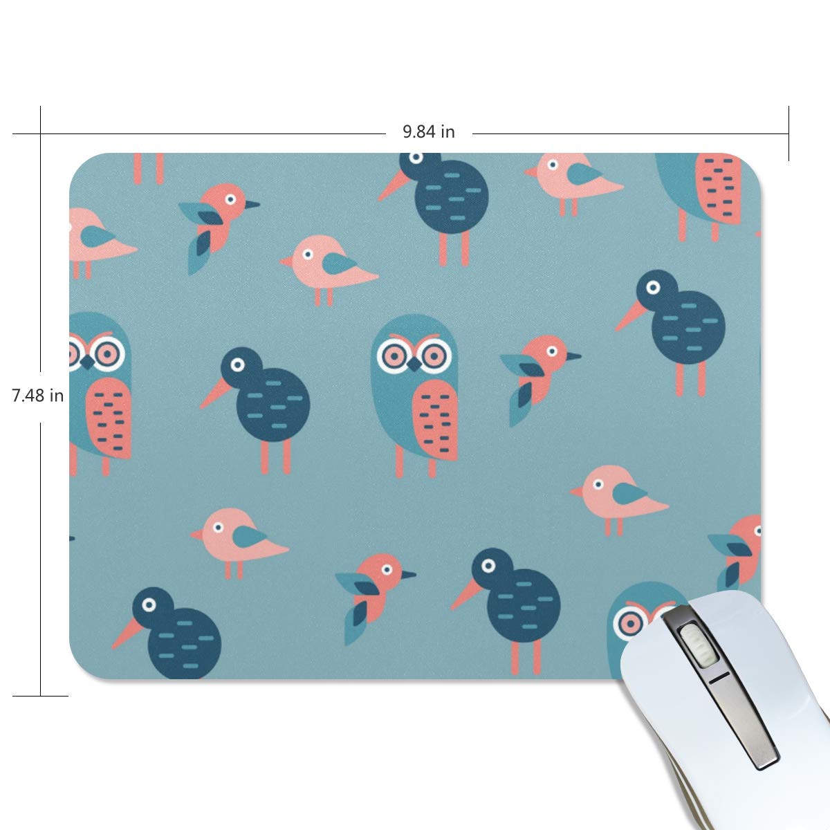 Cute Owl & Kiwi Bird Gaming Mouse Pad - 7.5