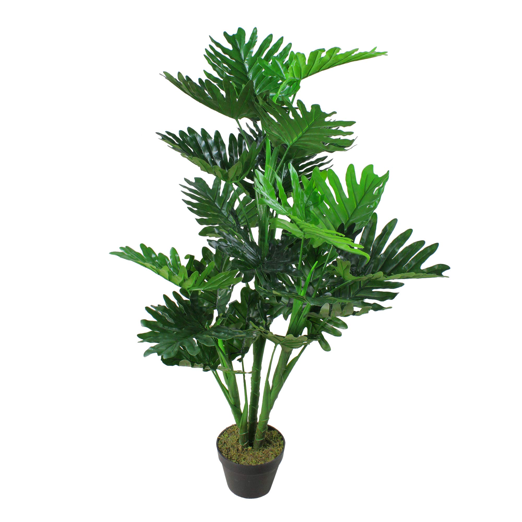 47-Inch Green Potted Philodendron Selloum Artificial Plant - Lifelike Faux Tree for Home Decor, Office, Living Room & Indoor Spaces