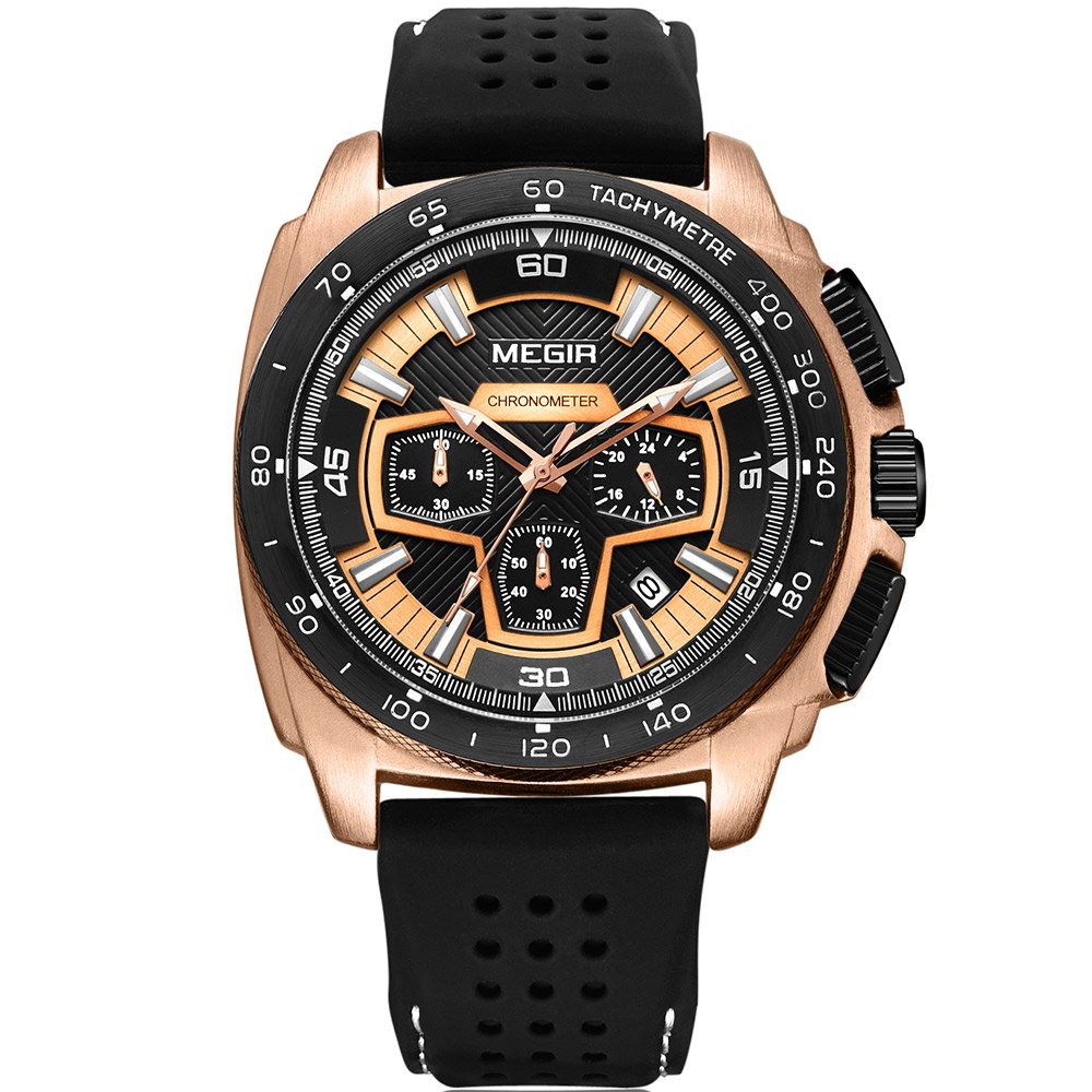 MEGIR Men's Military Sport Watch - Waterproof Chronograph for Outdoor & Casual Wear