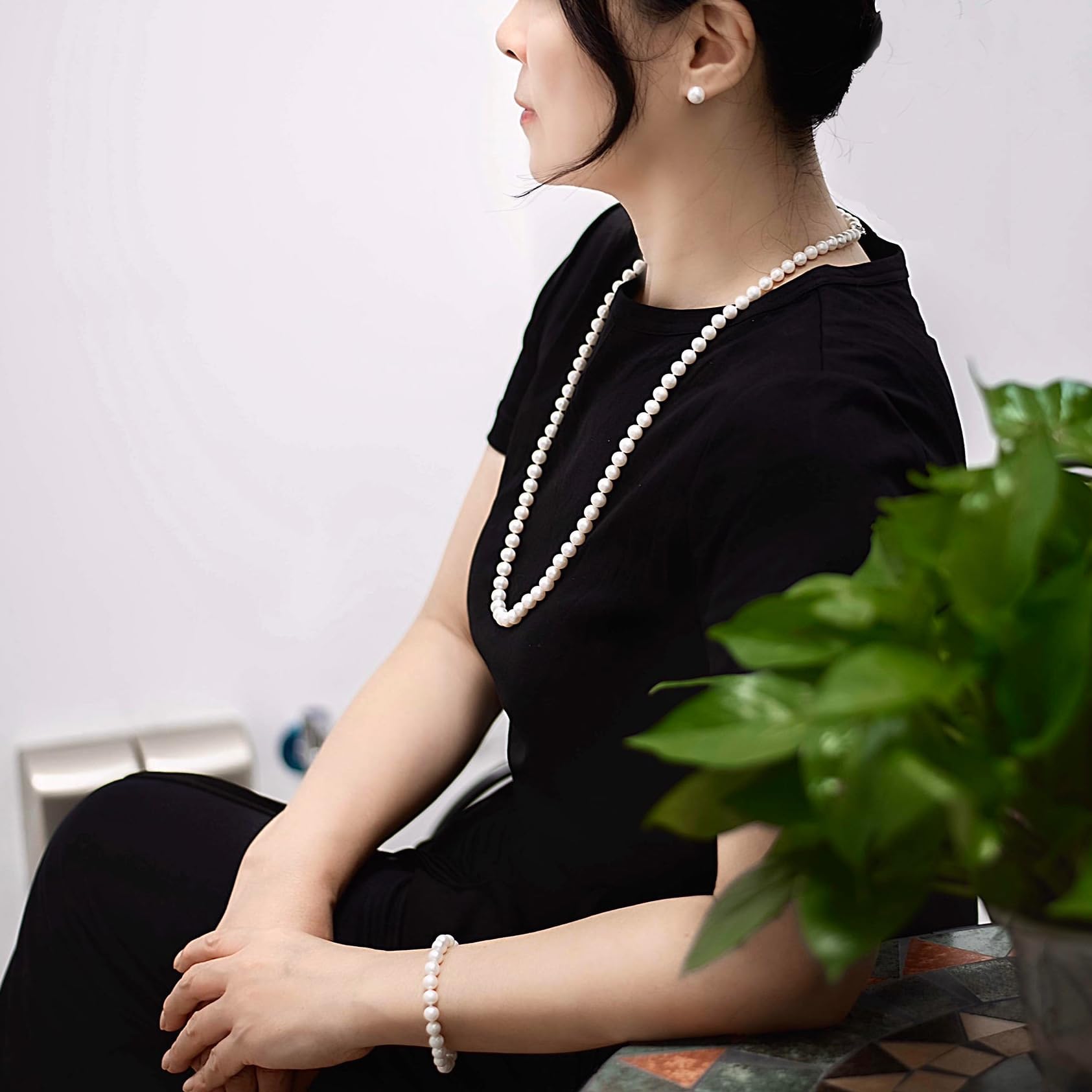 Freshwater Pearl Jewelry Set for Women - Necklace, Bracelet & Earrings - Wedding & Party