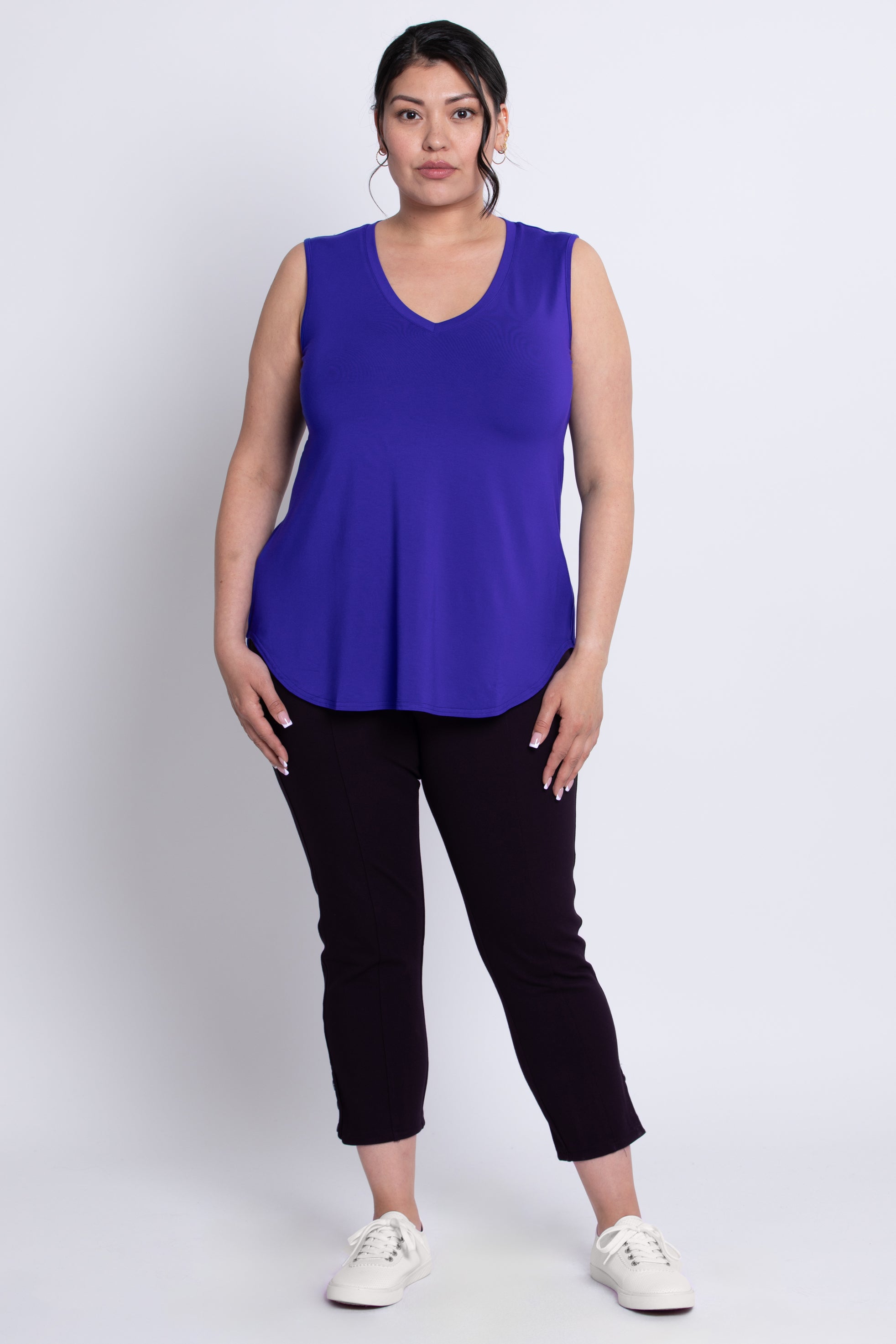 Premium Women's Bamboo Tank Top - Soft & Breathable Jackie Style in Violet - Perfect for Yoga, Workouts & Summer Casual Wear