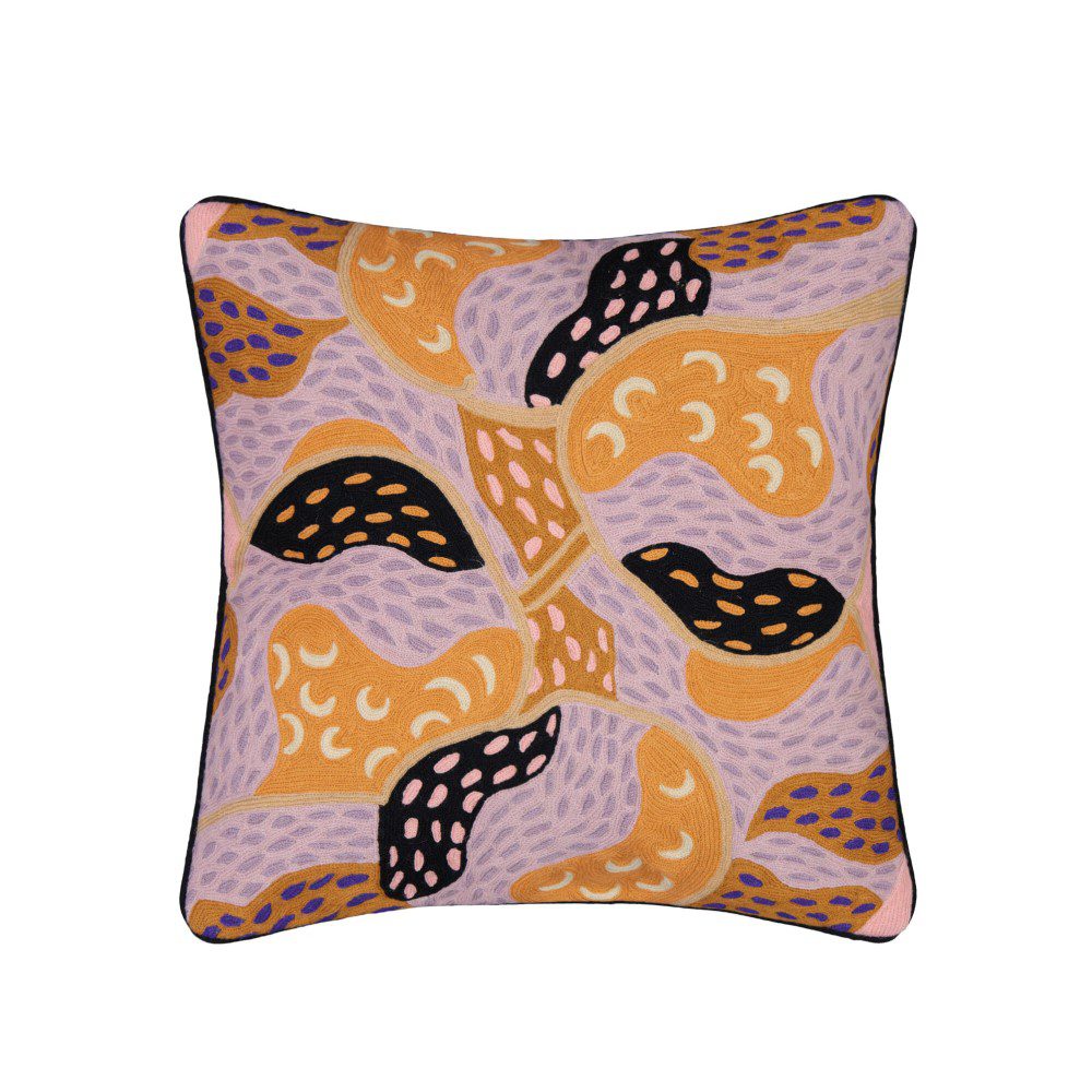 FINARTE Orange Paletti Cushion - Soft Decorative Throw Pillow for Sofa, Bed, Living Room & Home Decor