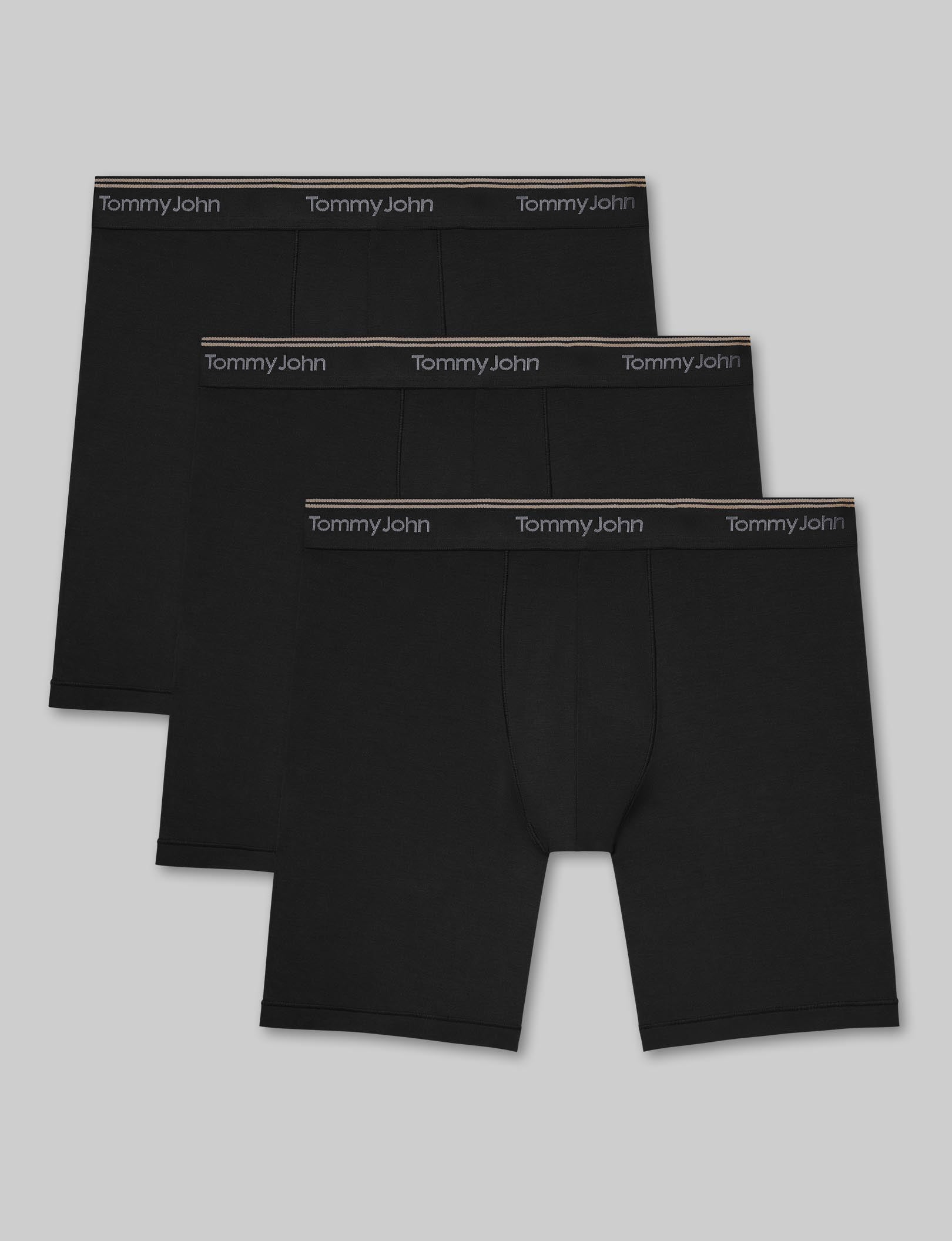 Ultra Soft Flex Mid Length Boxer Briefs for Men - 6 Pack (3 Pairs) - Breathable Comfort Underwear for Workout, Travel & Everyday Wear