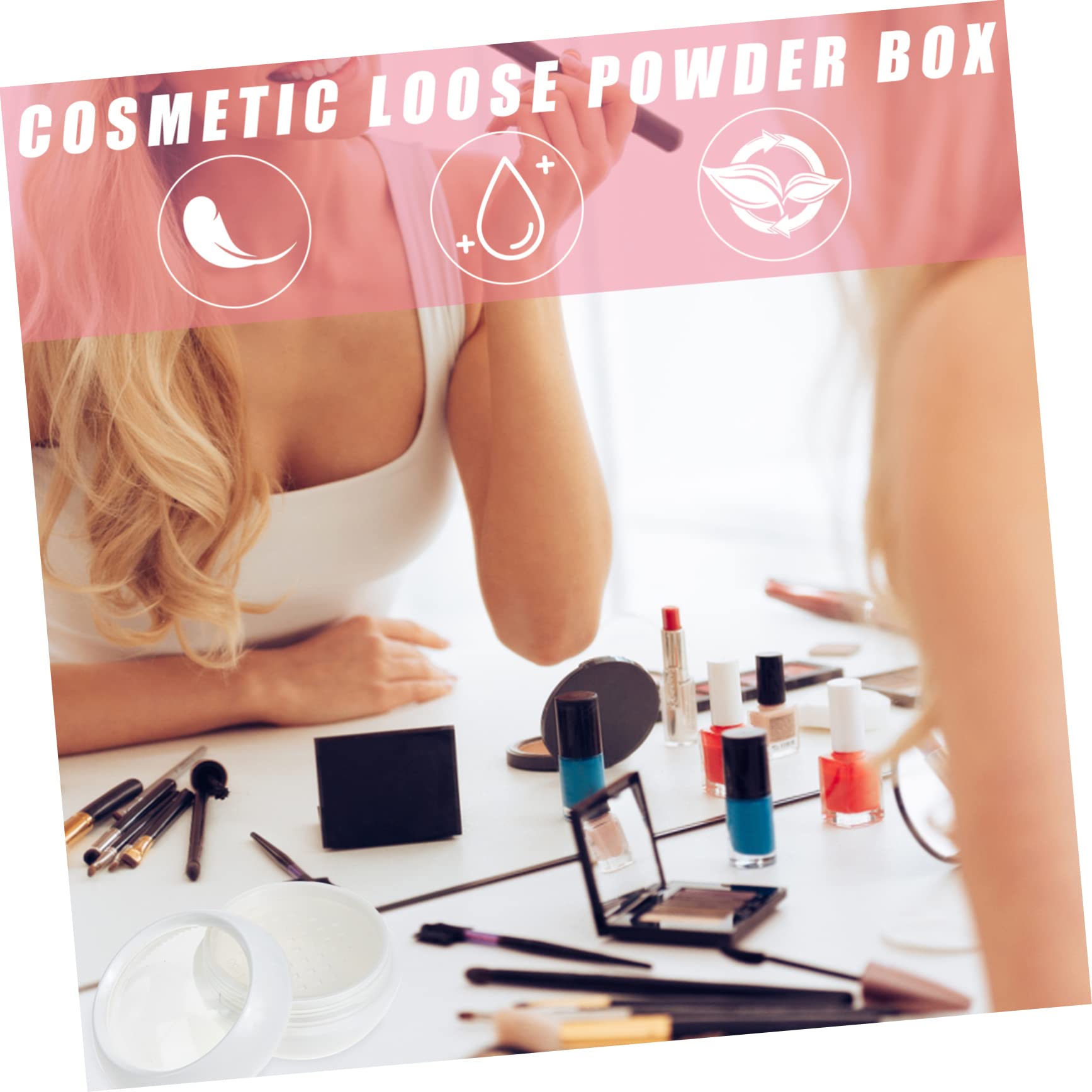 FOMIYES 50g Empty Loose Powder Container - Reusable Makeup Case for Women | Portable Cosmetic Storage Box | Perfect for Travel, Home & Professional Makeup Organization