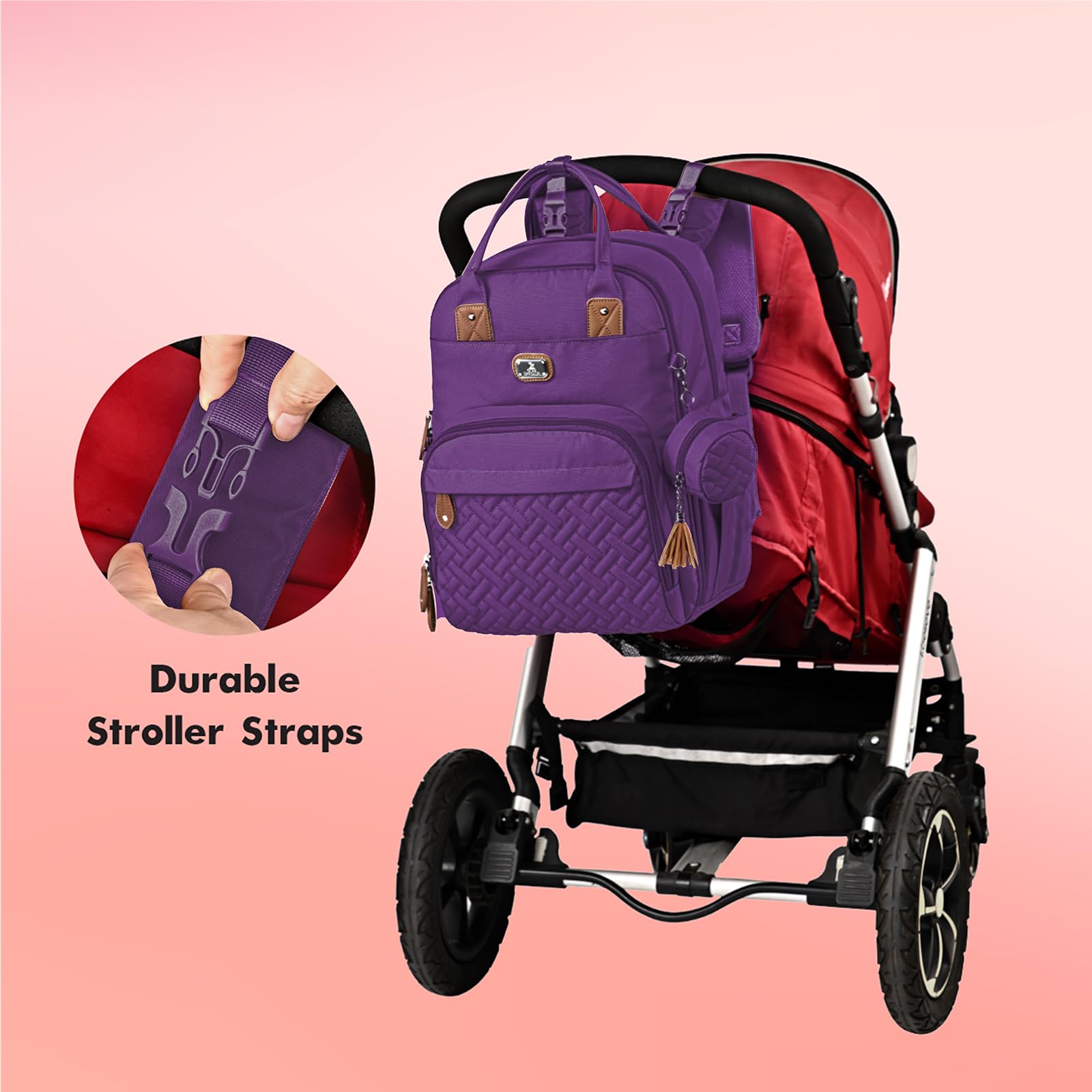 Waterproof Diaper Bag Backpack for Moms - Baby Essentials Organizer with Insulated Bottle Pockets, Portable Changing Pad & Stroller Straps | Perfect for Travel, Daycare & On-the-Go Parenting