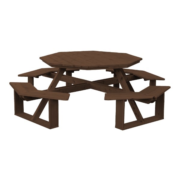 Premium Western Red Cedar Octagon Walk-In Dining Table - Outdoor Patio, Garden, and Backyard Furniture for Entertaining